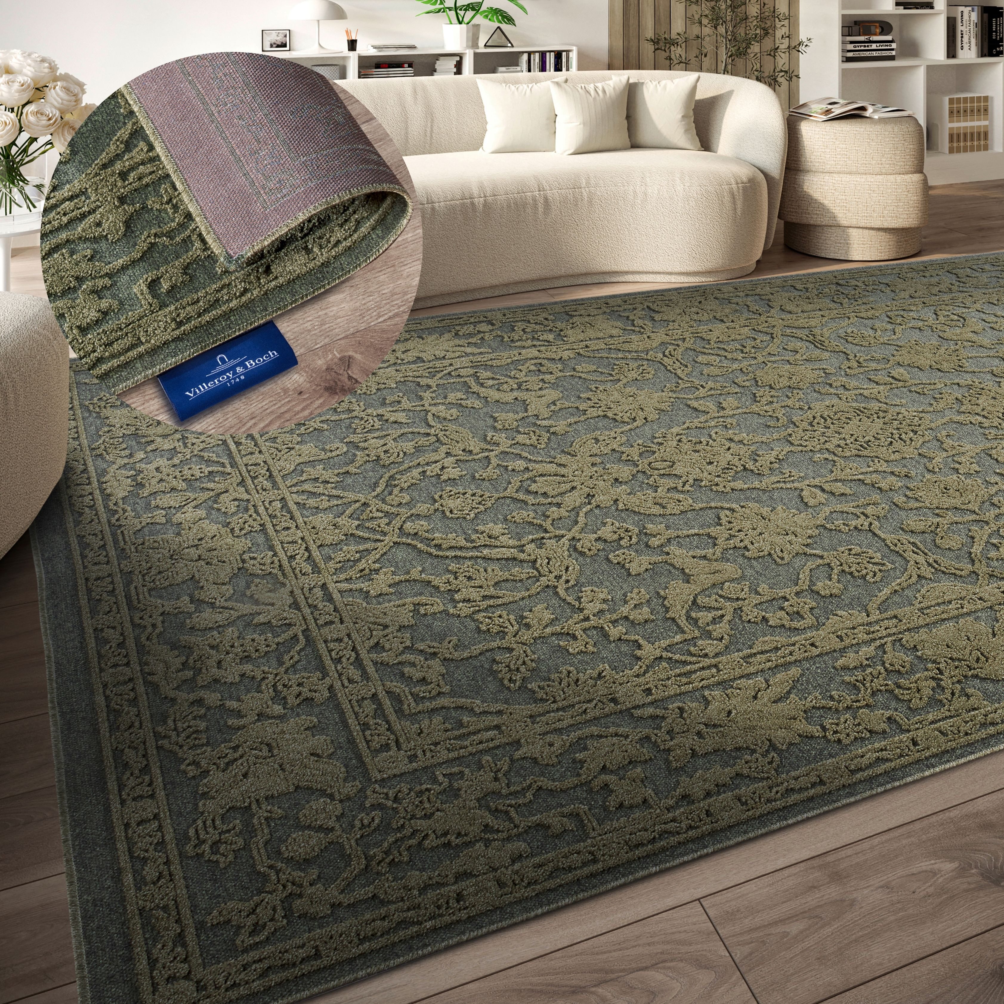 Villeroy & Boch Teppich Ambroise, rechteckig, Höhe: 5,5 mm, Wohnzimmer, Schlafzimmer, Modern, Hoch-Tief Effekt, Flur