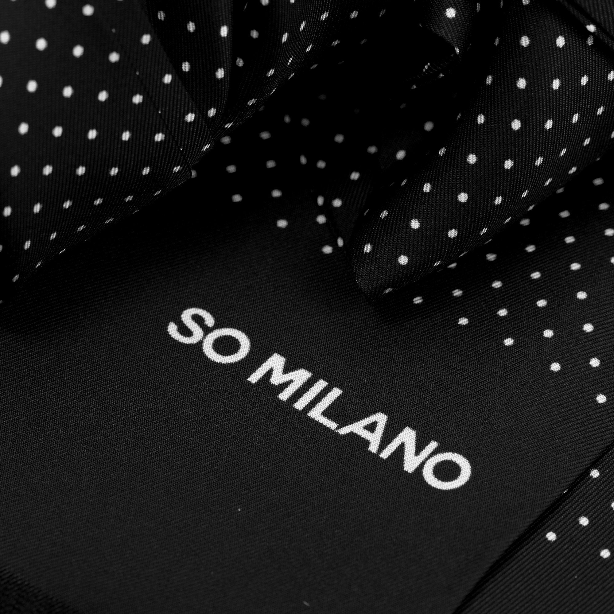 So Milano Seidenschal POLKA, Hochwertige italienische Seide Schwarz