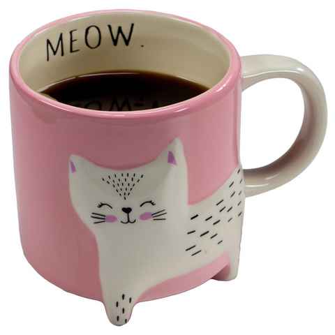 Winkee Tasse Kaffeebecher Tasse Jumbotasse Katze Tiertasse 500ml, Keramik, Spülmaschinenfest