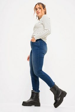 Studio Untold 5-Pocket-Jeans Skinny-Jeans 5-Pocket Elastikbund Fransensaum