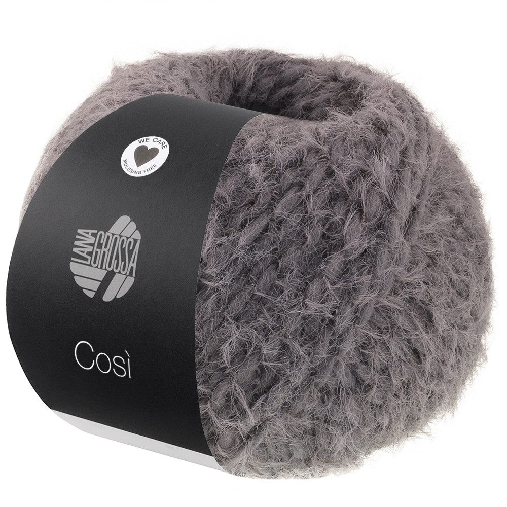 LANA GROSSA COSÌ Flauschiges Merino-Dochtgarn mit Effektstruktur Häkelwolle, 115 m (Weiches Merino-Dochtgarn, locker verzwirnt mit einem kurzflorigen Effektgarn, Feine Fransen für einen flauschigen, lebendigen Look), 50 g