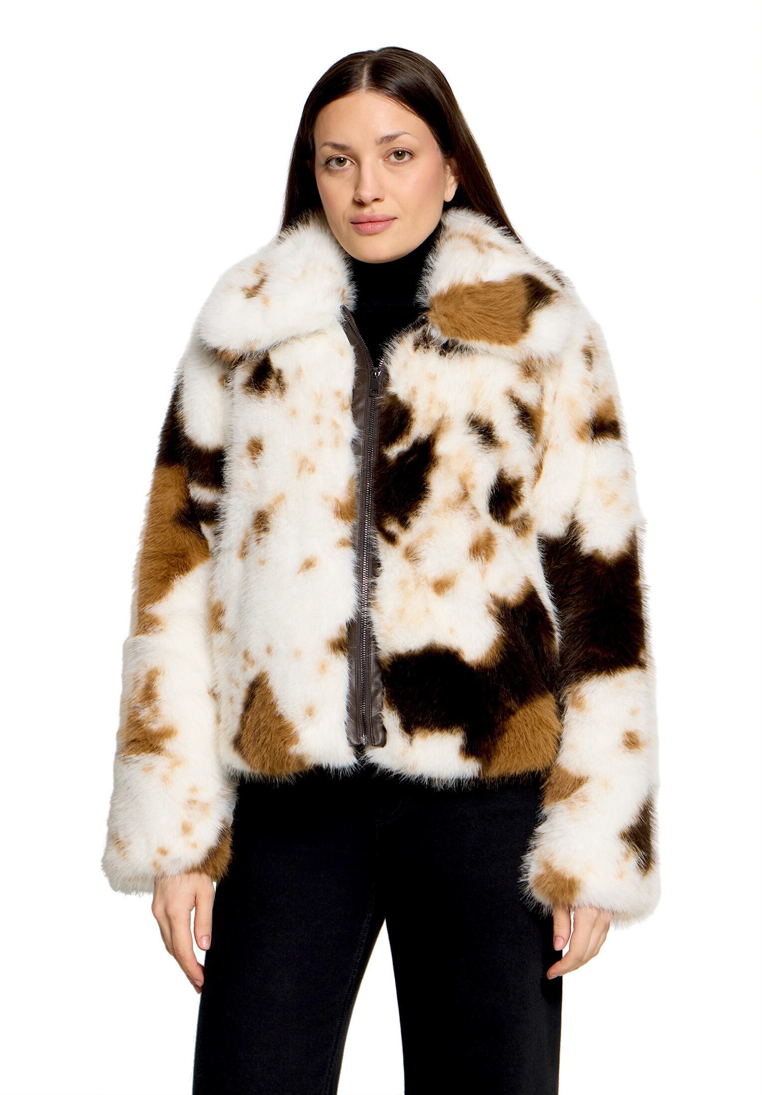 Amber & June Plüschjacke Damen mit Taschen
