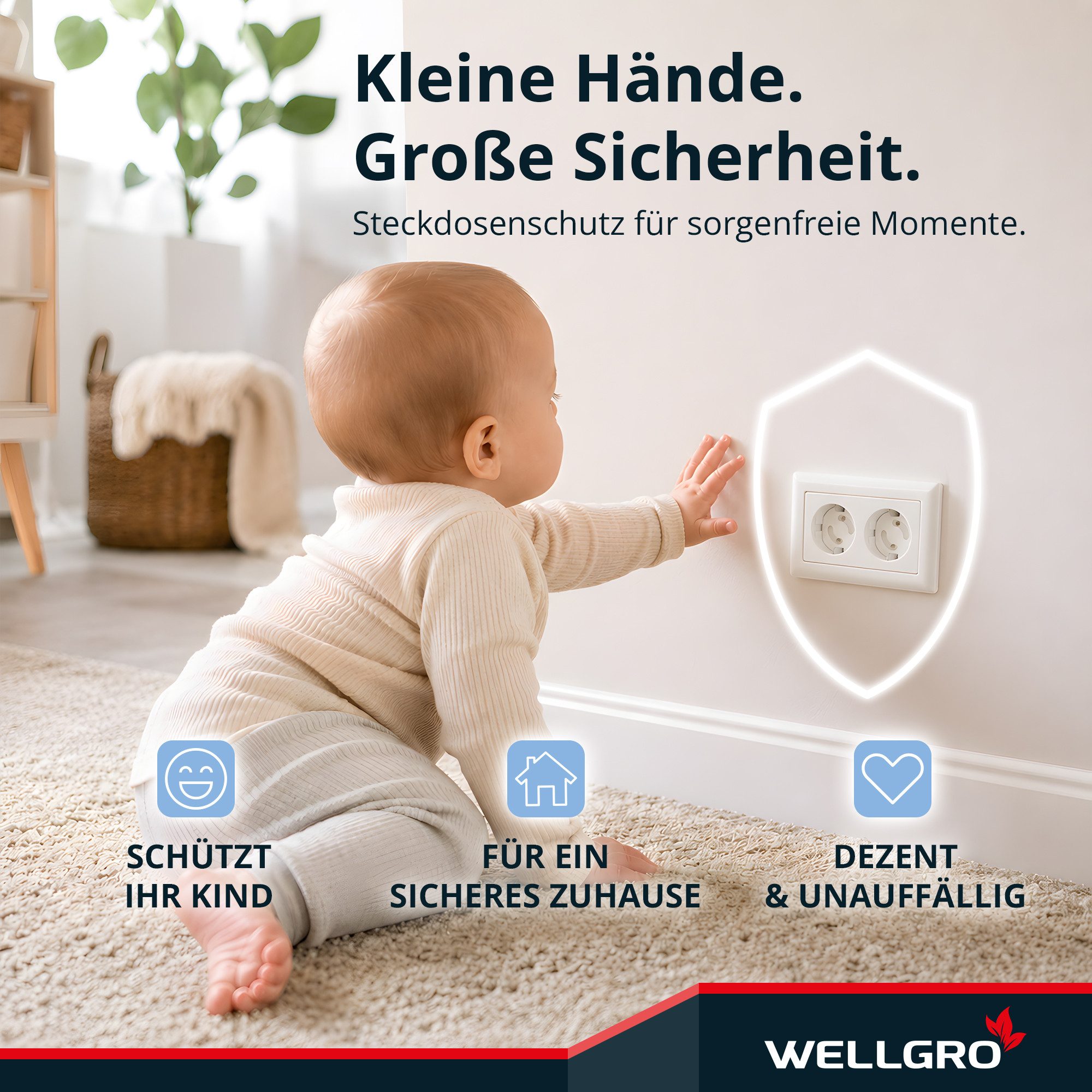 Wellgro Kindersicherung Steckdosen Schutz - mit Drehmechanik – Bild 2 von 5