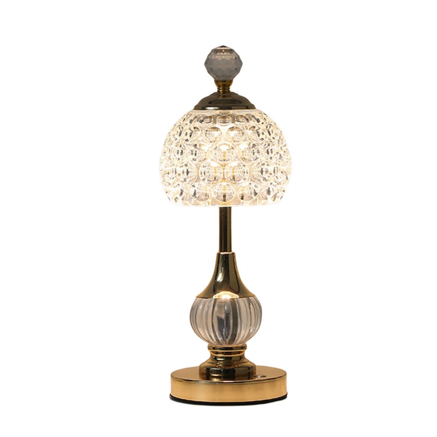 POPOLIC LED Nachttischlampe Drei Farben LED Kristall Schreibtischlampe, Tou günstig online kaufen