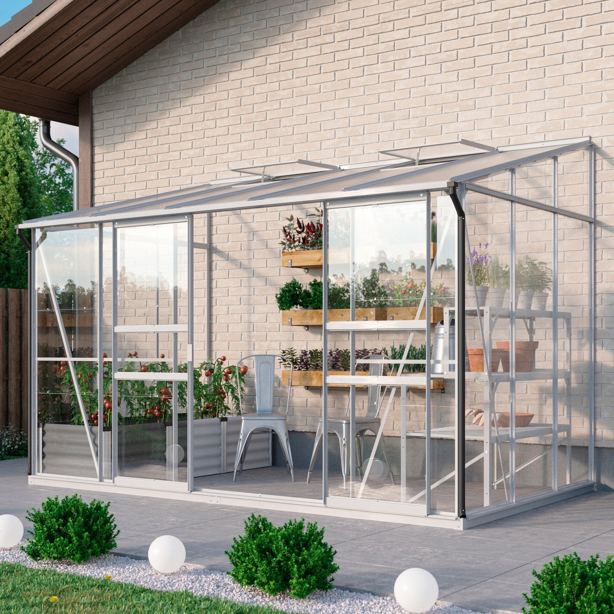 Vitavia Anlehngewächshaus Osiris 6500, BxTxH: 190 günstig online kaufen