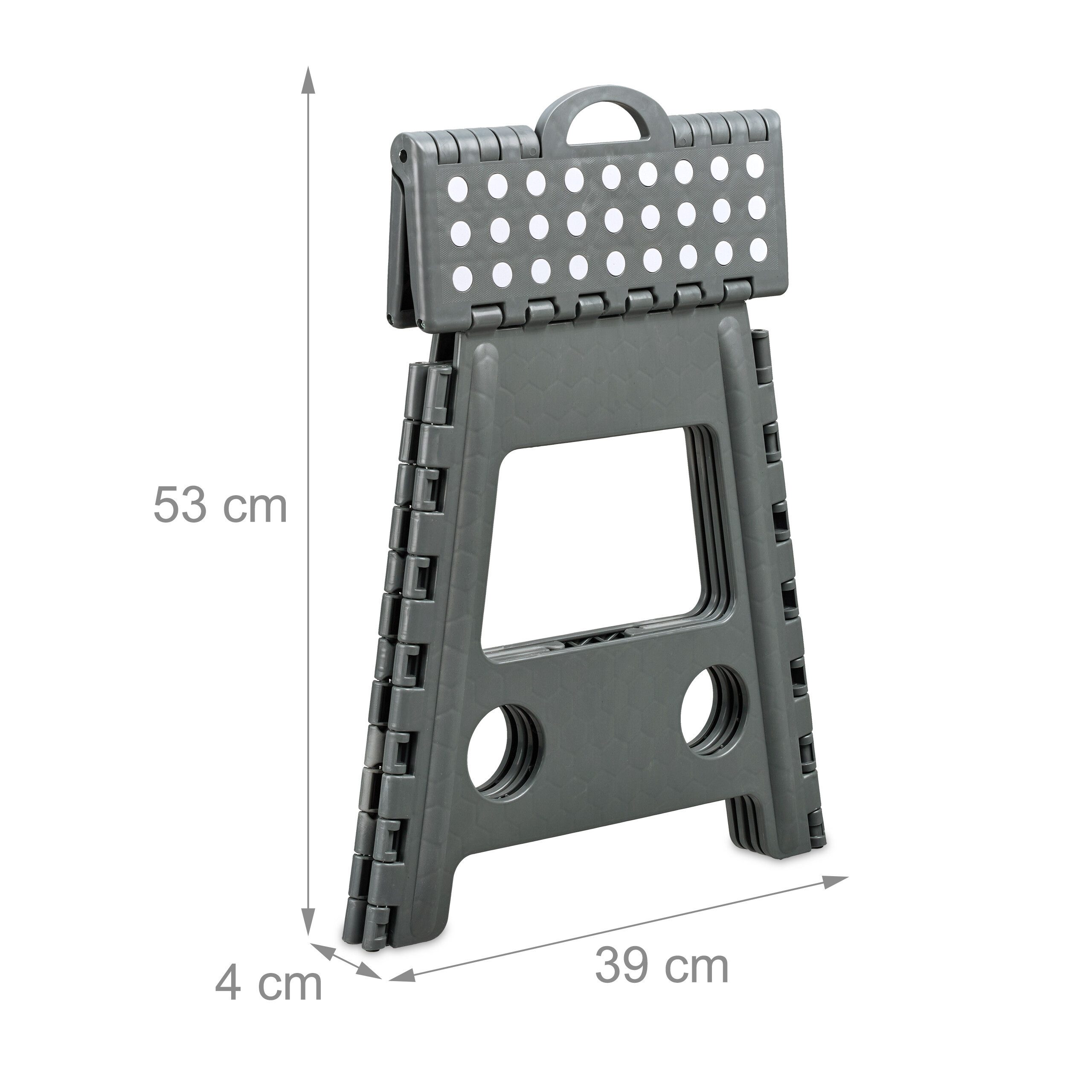 relaxdays Campinghocker Klapphocker faltbar XL hellgrau 4er Set (Set, 4er Set)