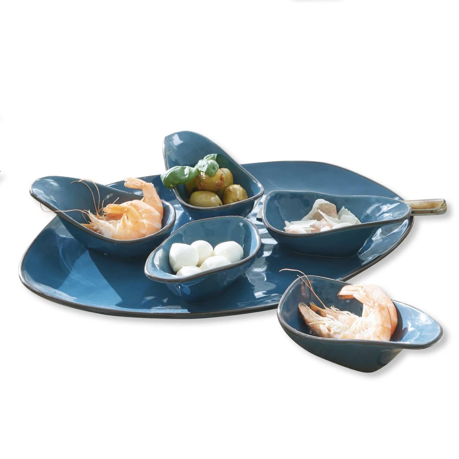 Mirabeau Geschirr-Set Servierschälchen 6er Set Biarré blau, Steinzeug