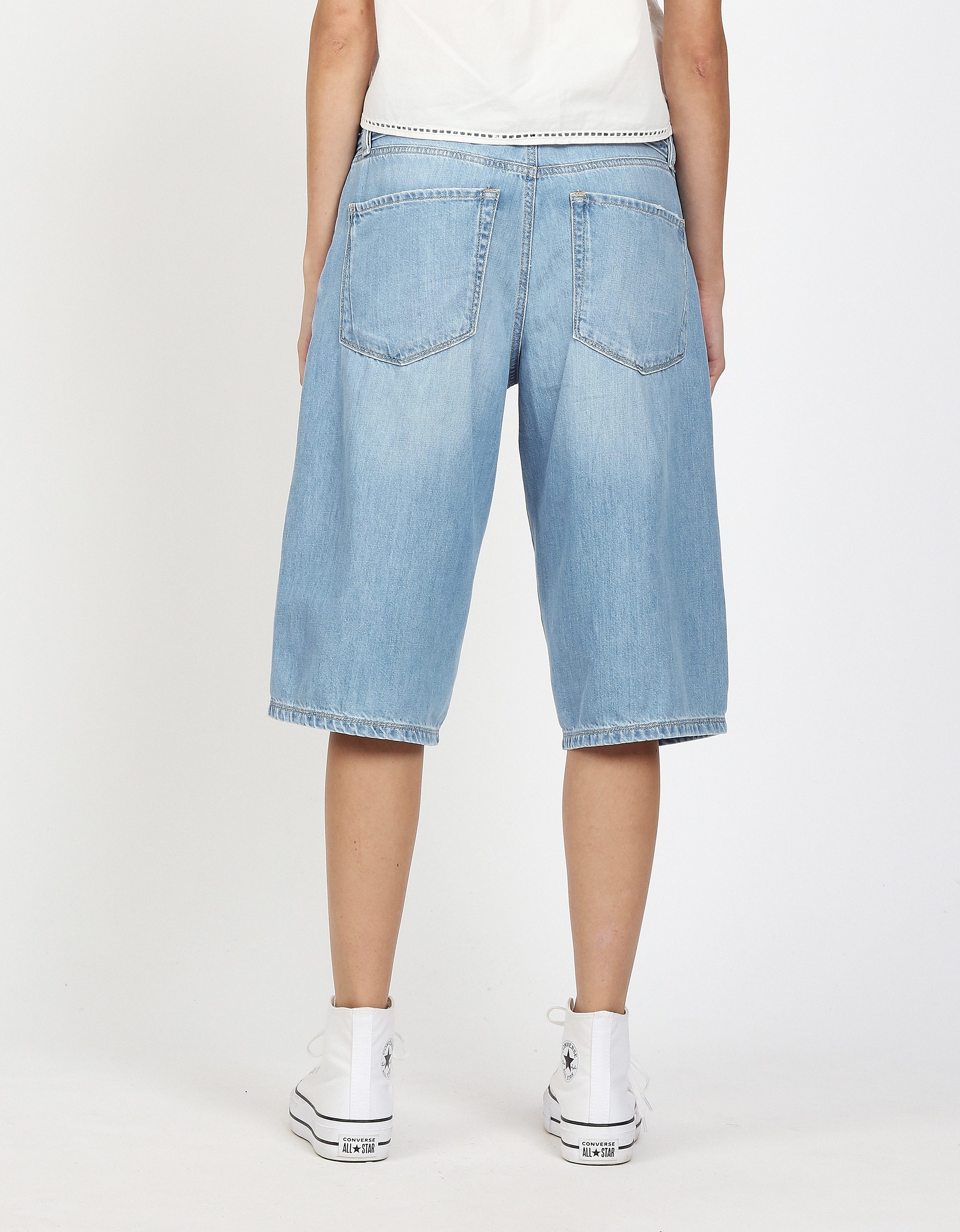 GANG Bermudas 94CLAIRE BERMUDA mit Bindegürtel, Denim