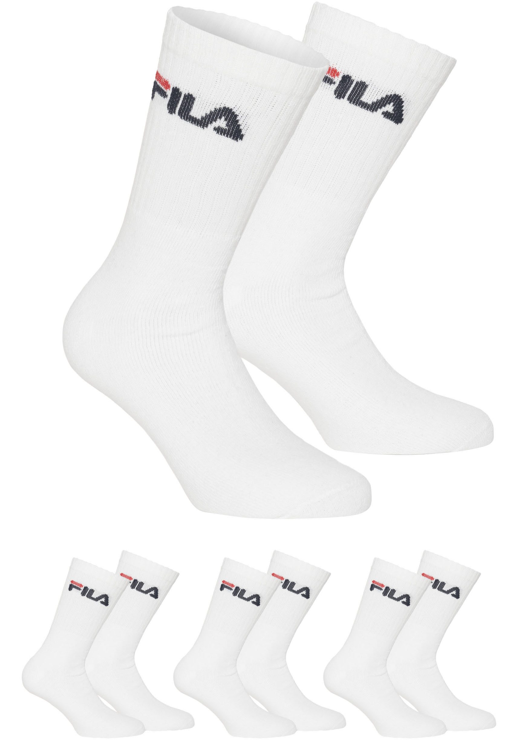 Fila Tennissocken UNISEX CREW TENNIS FULL TERRY SOCKS (3-Paar) mit verstärkten Belastungszonen