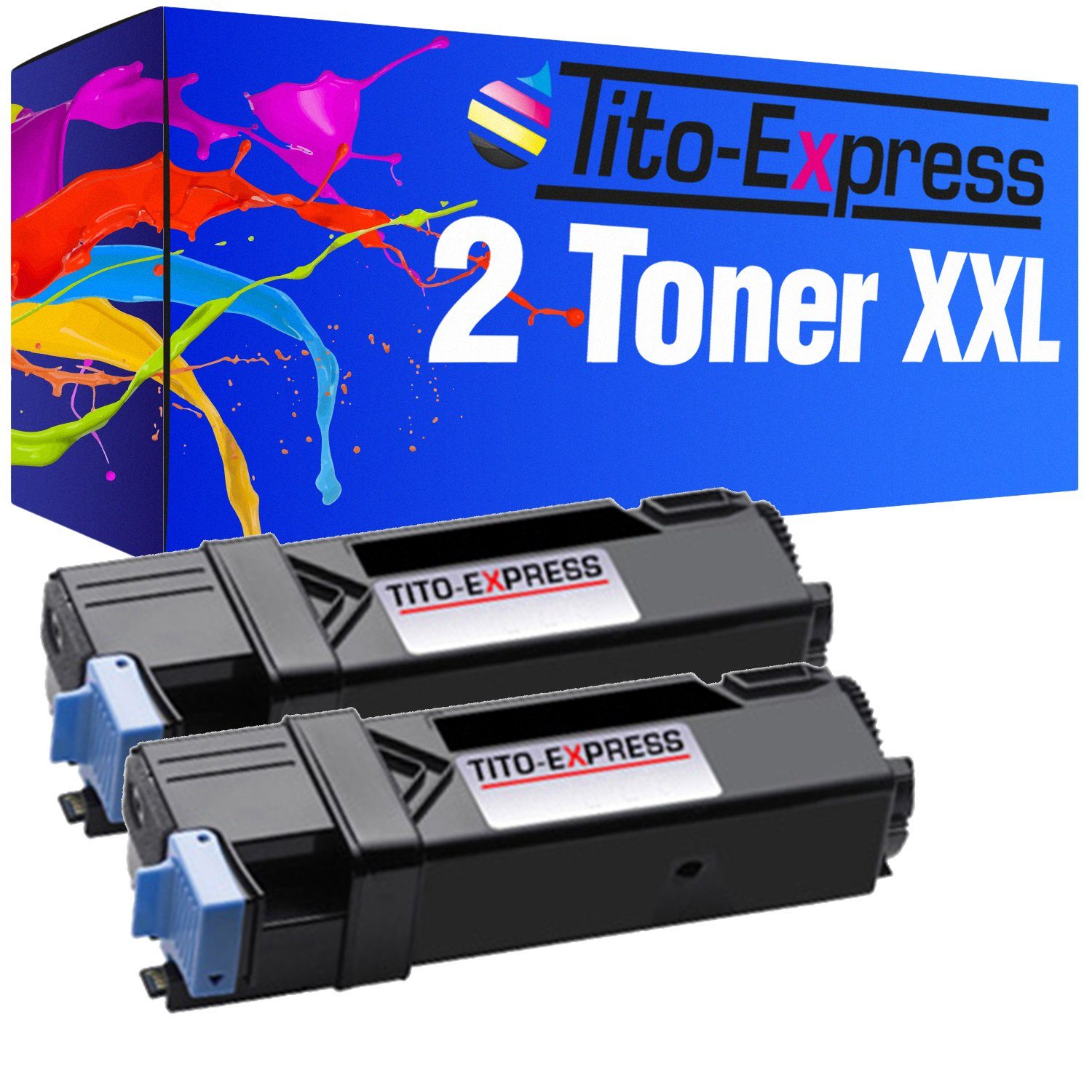 Tito-Express Tonerpatrone 2er Set Toner ersetzt Dell 2130 Dell-2130 Dell2130 Black, für Dell 2130cn 2135cn