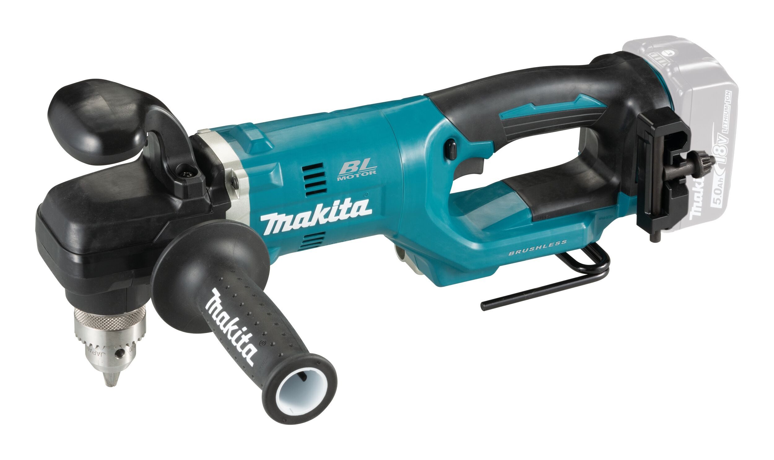 Makita Akku-Bohrschrauber, 18 V, Winkelbohrmaschine 18V, DDA450ZK, 70 Nm, Ohne Akku im Transportkoffer