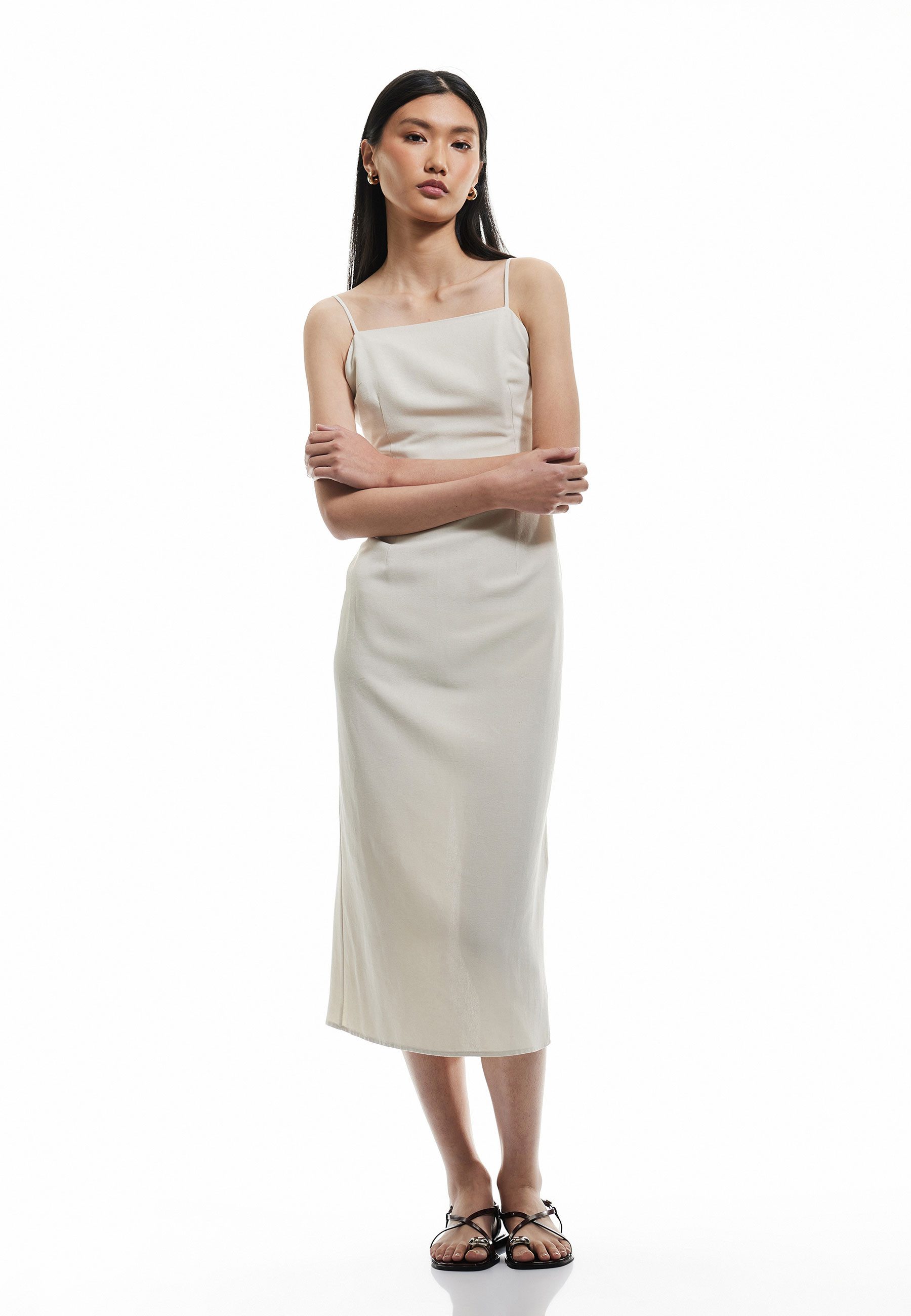 Koton Badekleid Midi Länge Seilträger Spaghettikleid