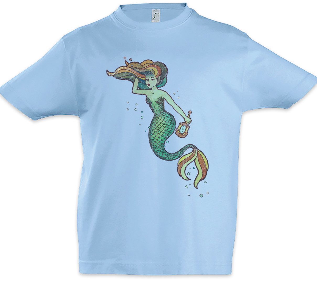 Print-Shirt Mermaid I Kinder T-Shirt Sailor Segler Seemann Tattoo Meerjungfrau