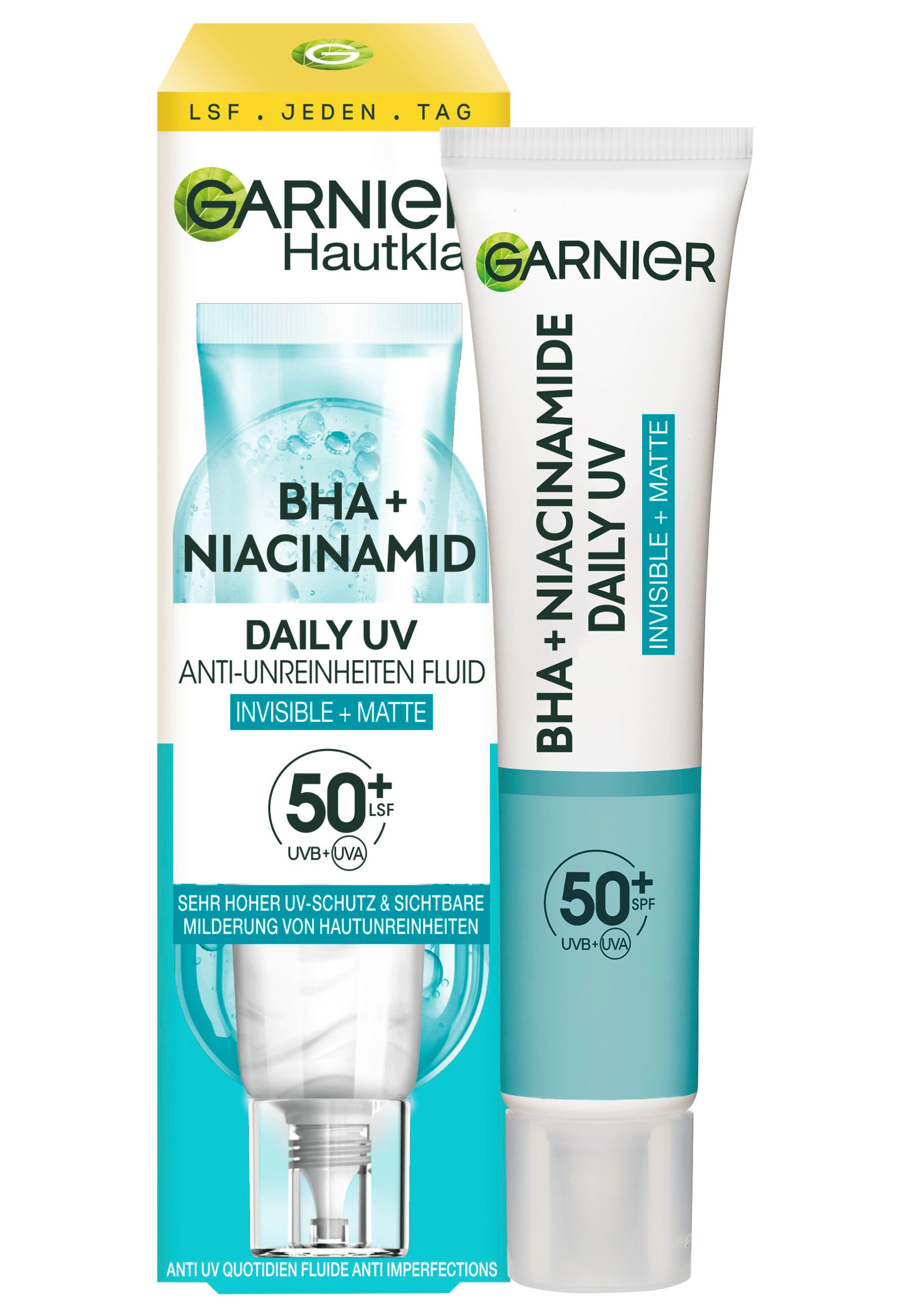 GARNIER Gesichtsfluid Hautklar Bha + Niacinamid Daily Uv Fluid, 1-tlg.