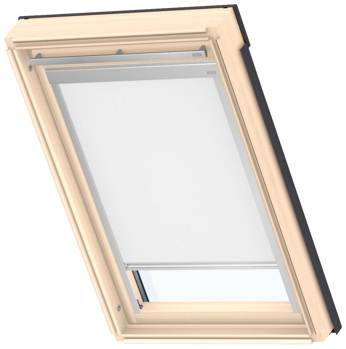 Verdunklungsrollo DBL F04 4288, VELUX, verdunkelnd, ohne Bohren, in Führungsschienen, VELUX »Pick & Click!«, alufarbene Führungsschienen & Griffleiste