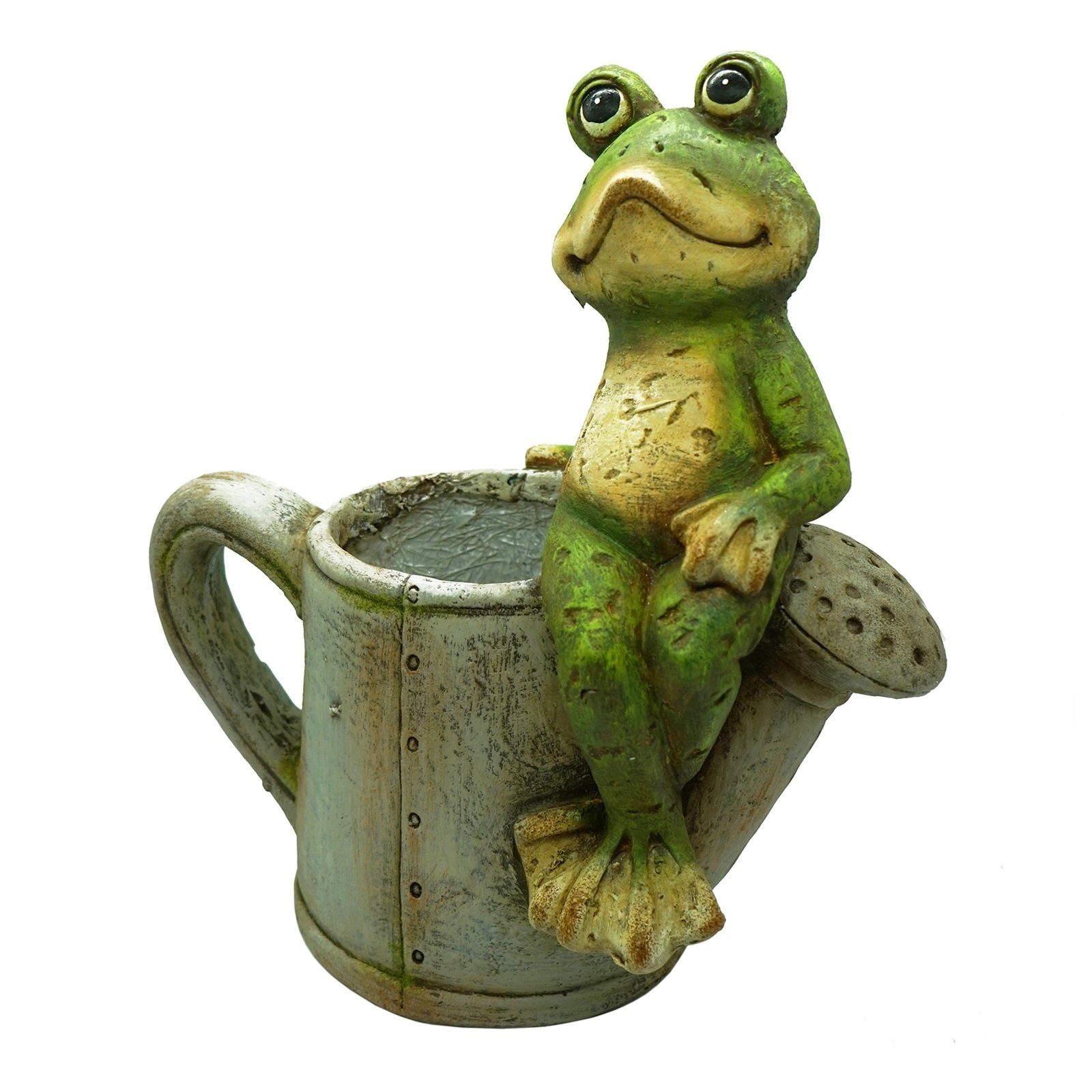 HTI-Living Gartenfigur Pflanztopf Frosch mit Gartenfigur Blumentopf Gießkanne Magnesia, Dekofigur