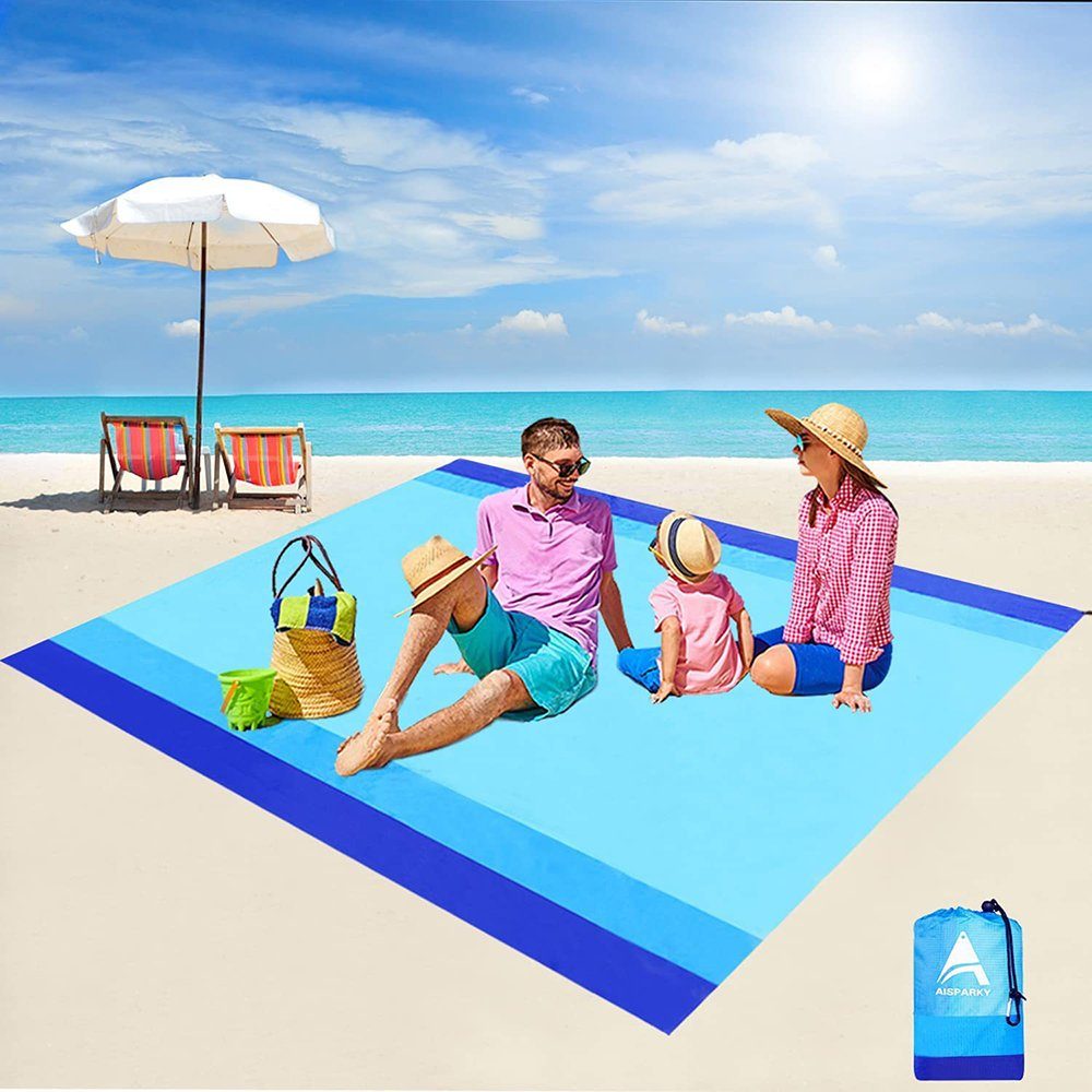 Picknickdecke Picknickdecke blau‎‎ 200 Wasserdicht, 210 x Strandmatte Stranddecke GelldG cm