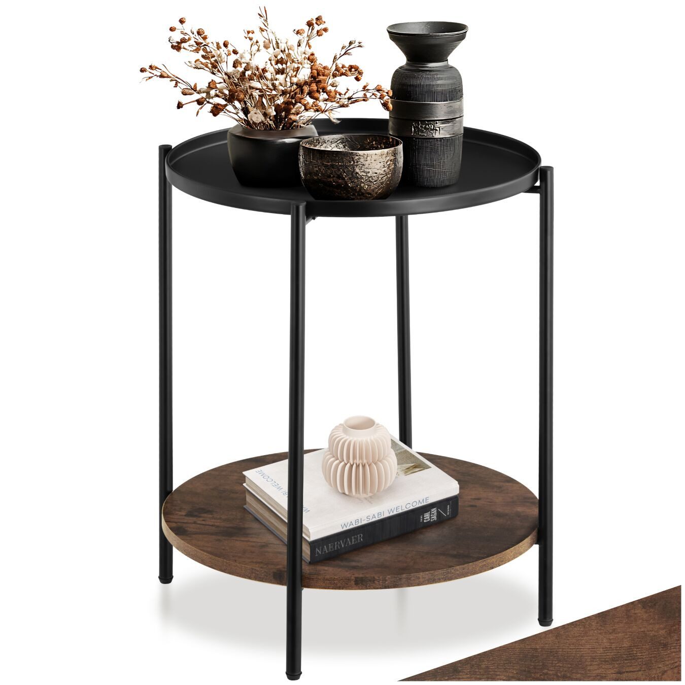 tectake Beistelltisch Couchtisch Sunderland 45,5x54,5cm (1-St., 1 tlg), Tre günstig online kaufen