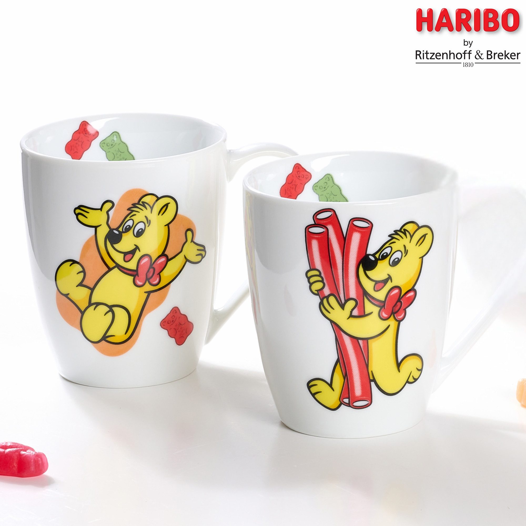 Ritzenhoff & Breker Becher HARIBO Happy Bear, 360 ml, 1-tlg., Porzellan, spülmaschinenfest