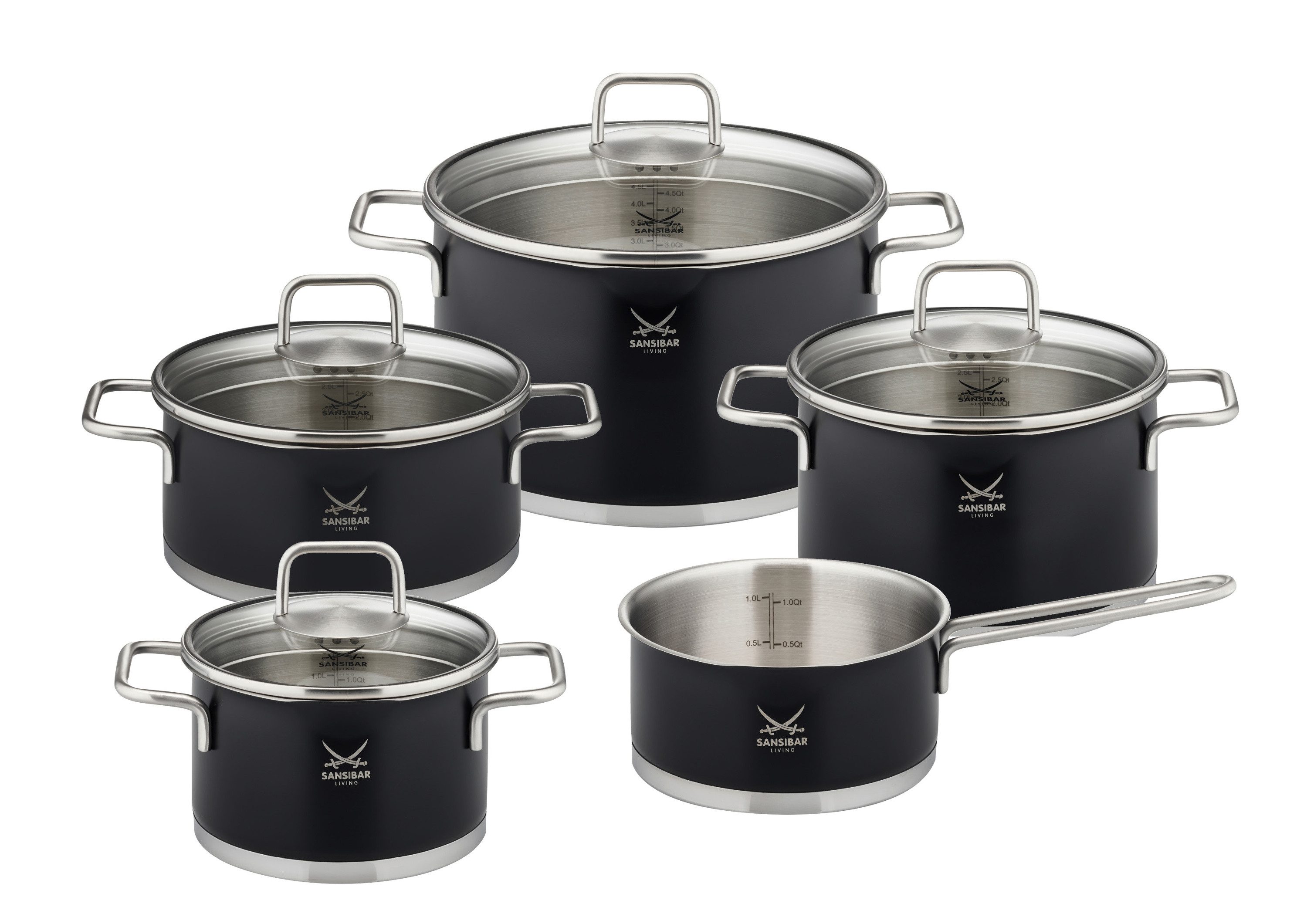 Sansibar Sylt Topf-Set Kochtopf-Set SANSIBAR TORLAND LBH 51x26.50x30.50 cm schwarz