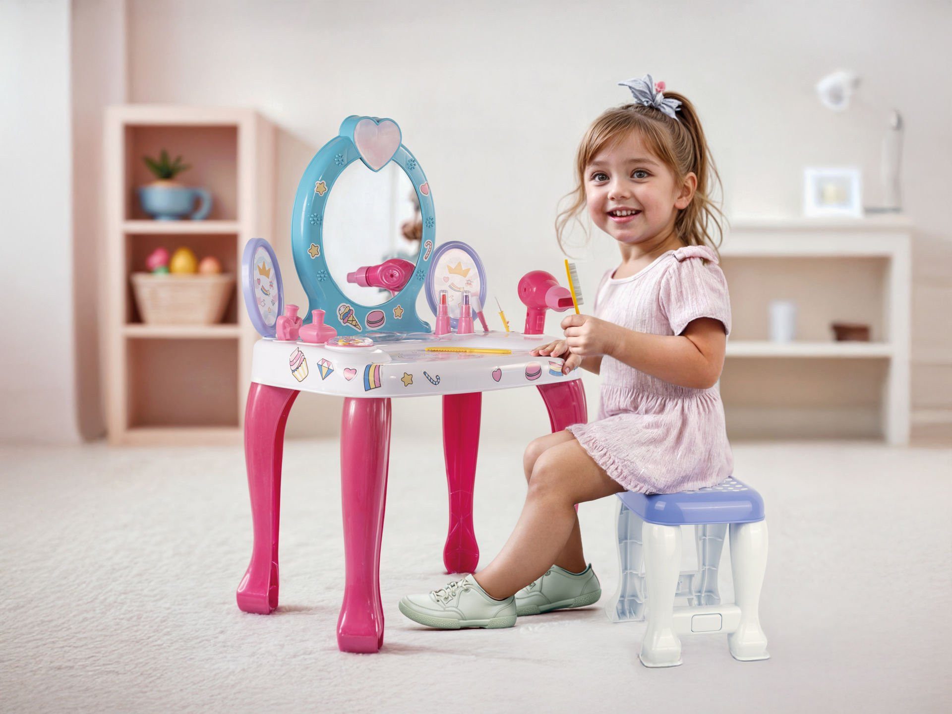 Fahrradklingel Dolu Unicorn Einhorn Schminktisch für Kinder 12 Teile
