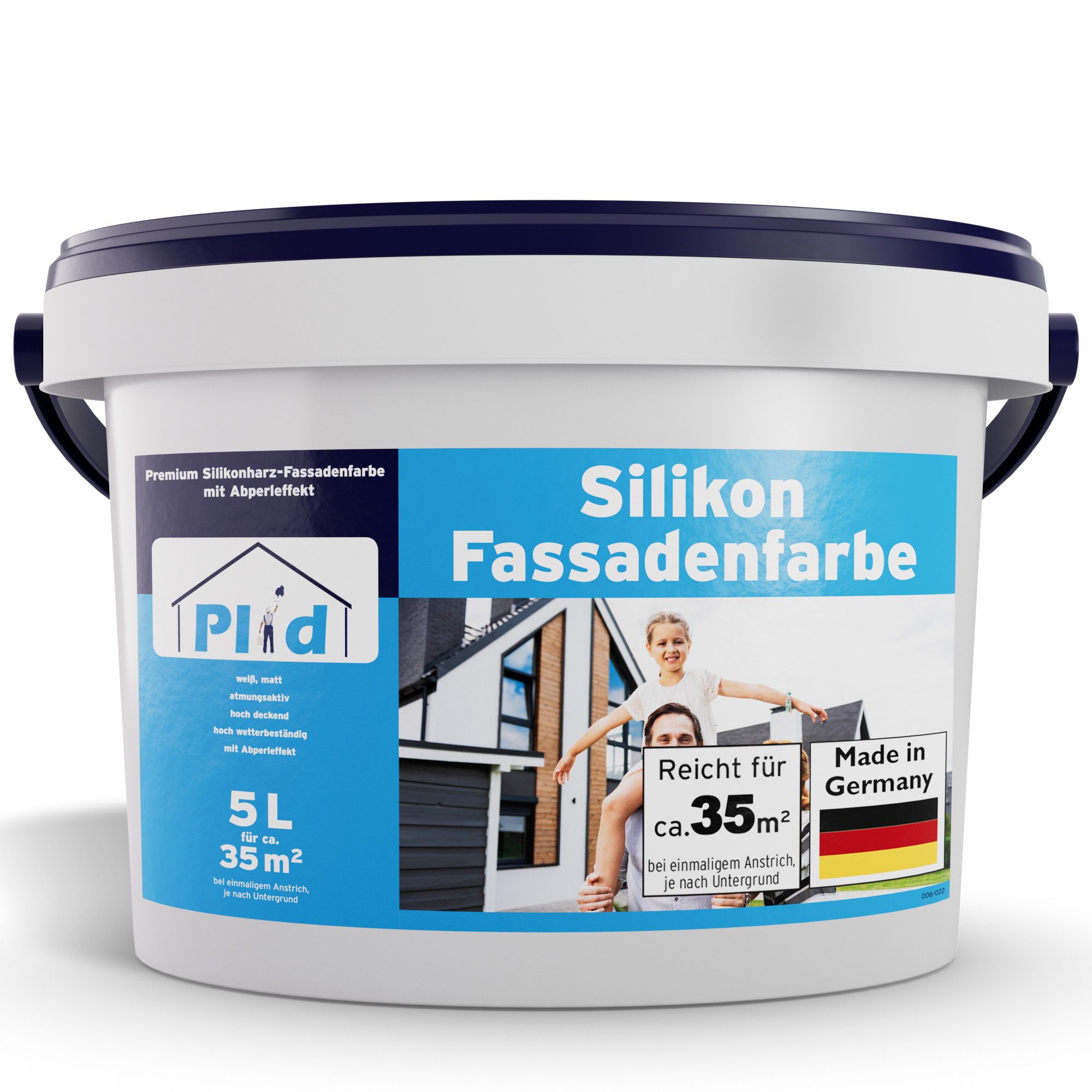 plid Fassadenfarbe Silikon Fassadenfarbe Weiß Außen Matt Außenwandfarbe, Schnelltrocknend