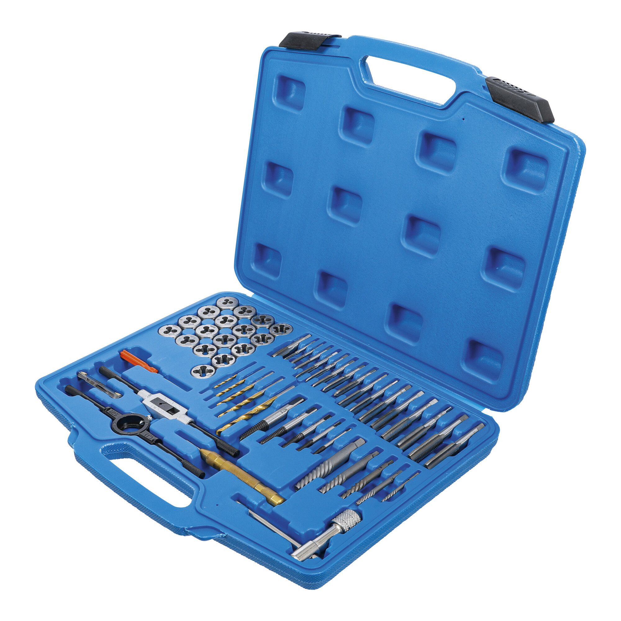 BGS technic Gewindebohrer BGS Gewindeschneid-Satz 70105, Zoll, 1/4" - 1/2", 56-tlg.