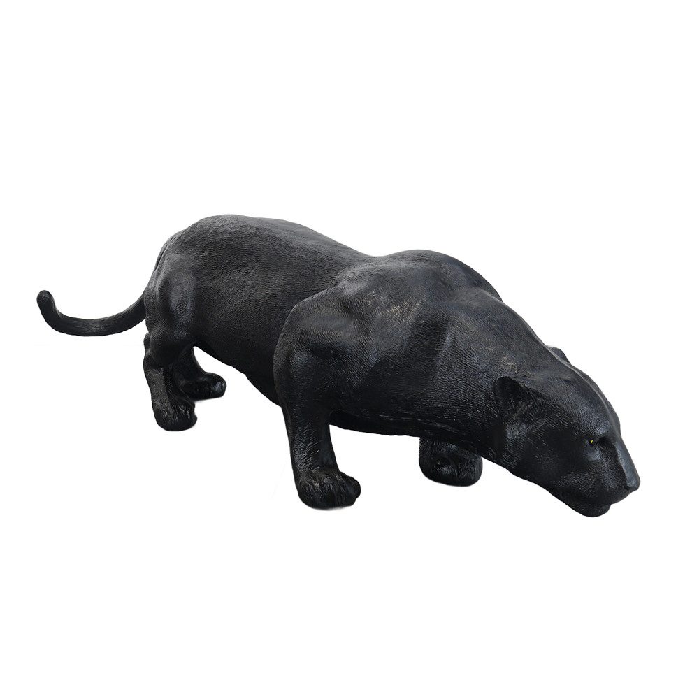 Tierfigur Panther Gartenfigur schwarz aus Kunstharz