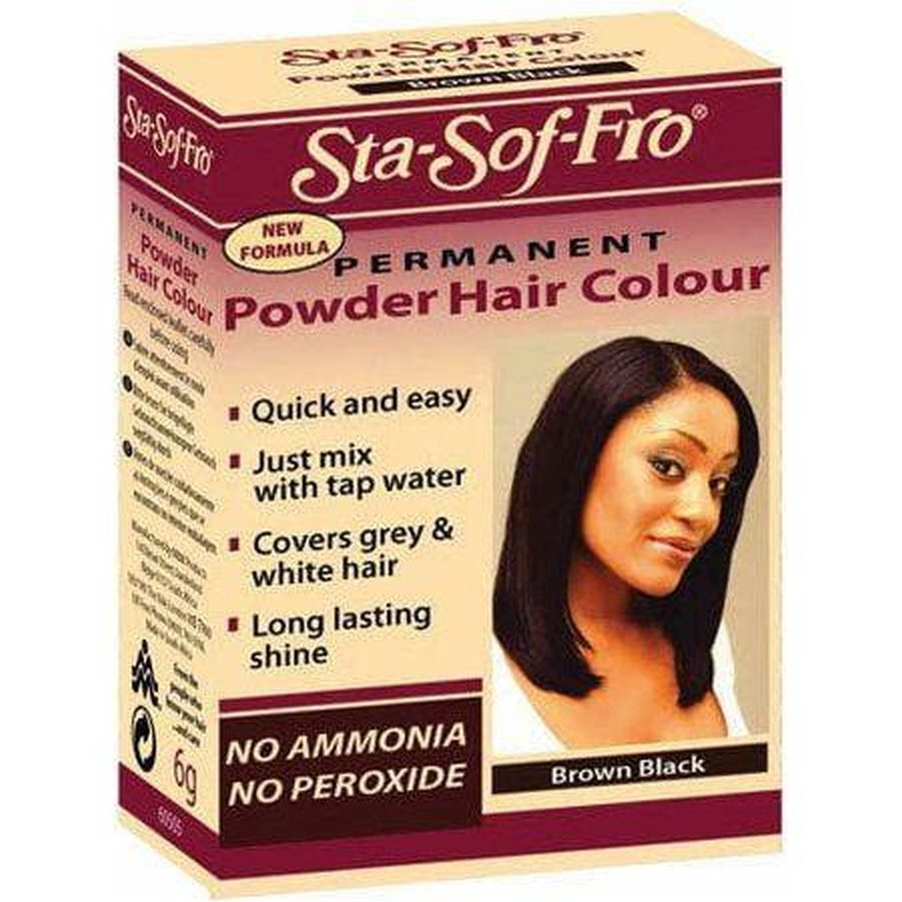 Haarmaske Sta-Sof-Fro permanent powder hair colour, brown black - 8g