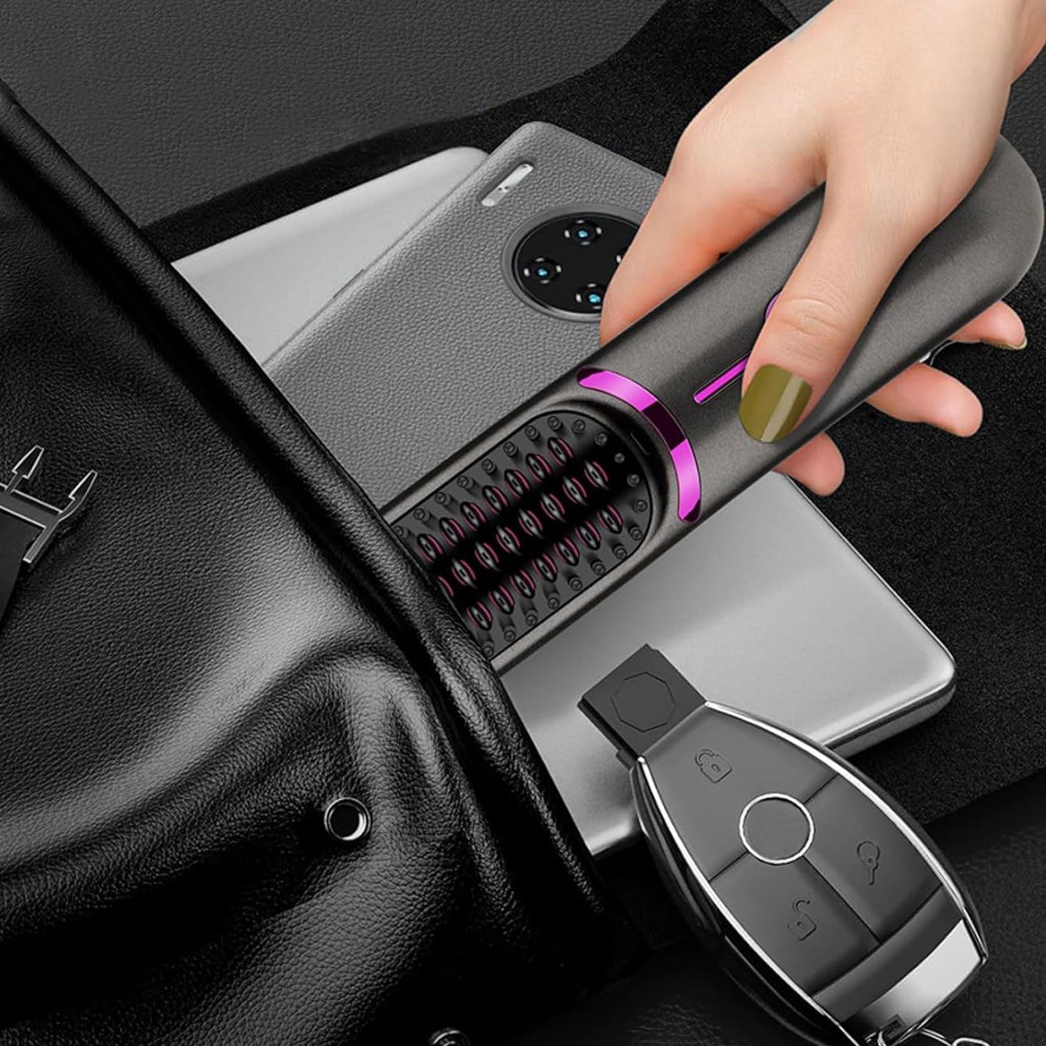 REDOM Haarglättbürste Keramik-Haarglätter Glättkamm Entwirrkamm Styling-Kamm Haarpflege-Kamm, 3 Temperaturstufen 4D-Zähne 1 St geeignet für die meisten Haartypen