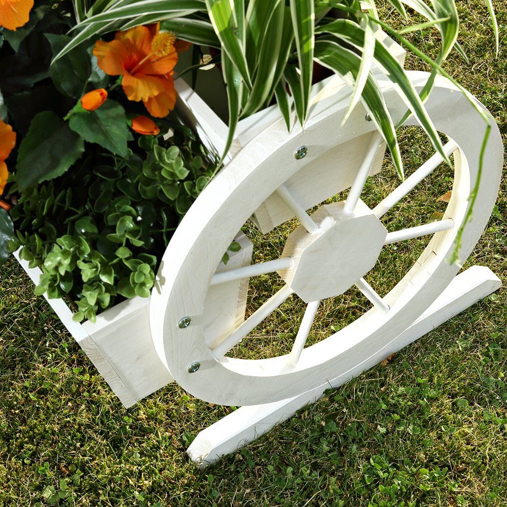 Dekoration Holzmaserung 1 Holzkasten Weiß Blumenkübel Premium-Kübel), (Stück, Mucola Individuelle St., Pflanztopf Pflanzkübel Pflanzkübel Blumentopf