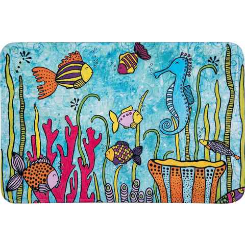 Badematte Rollin'Art Ocean Life WENKO, Höhe 5 mm, rechteckig, BxL: 45 x 70 cm