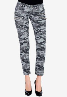 Cipo & Baxx Slim-fit-Jeans mit trendigem Military-Muster