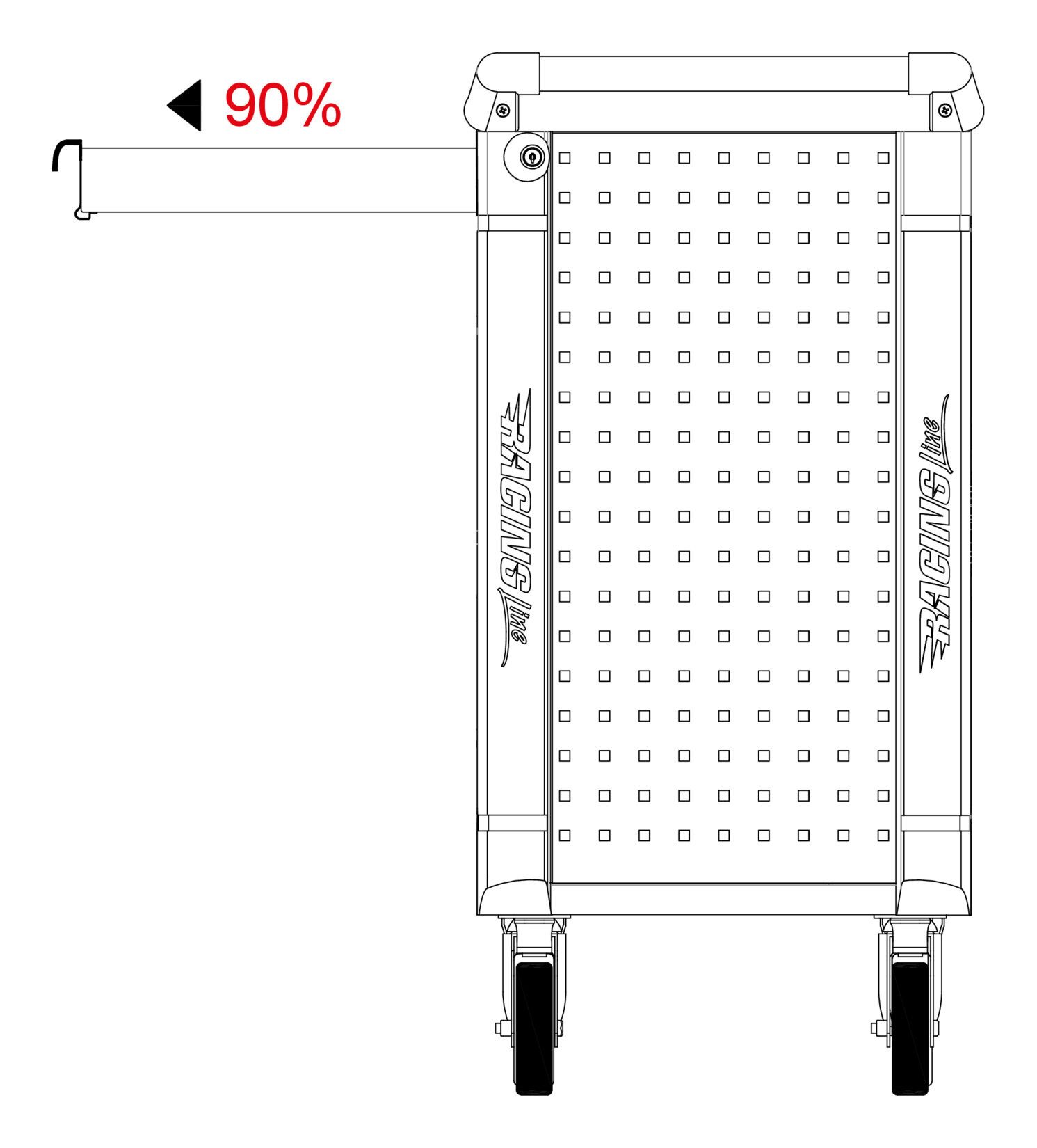 KS Tools Werkstattwagen RACINGline SCHWARZ/ROT, (598-tlg), Mit 7 Schubladen und 598 Premium-Werkzeugen