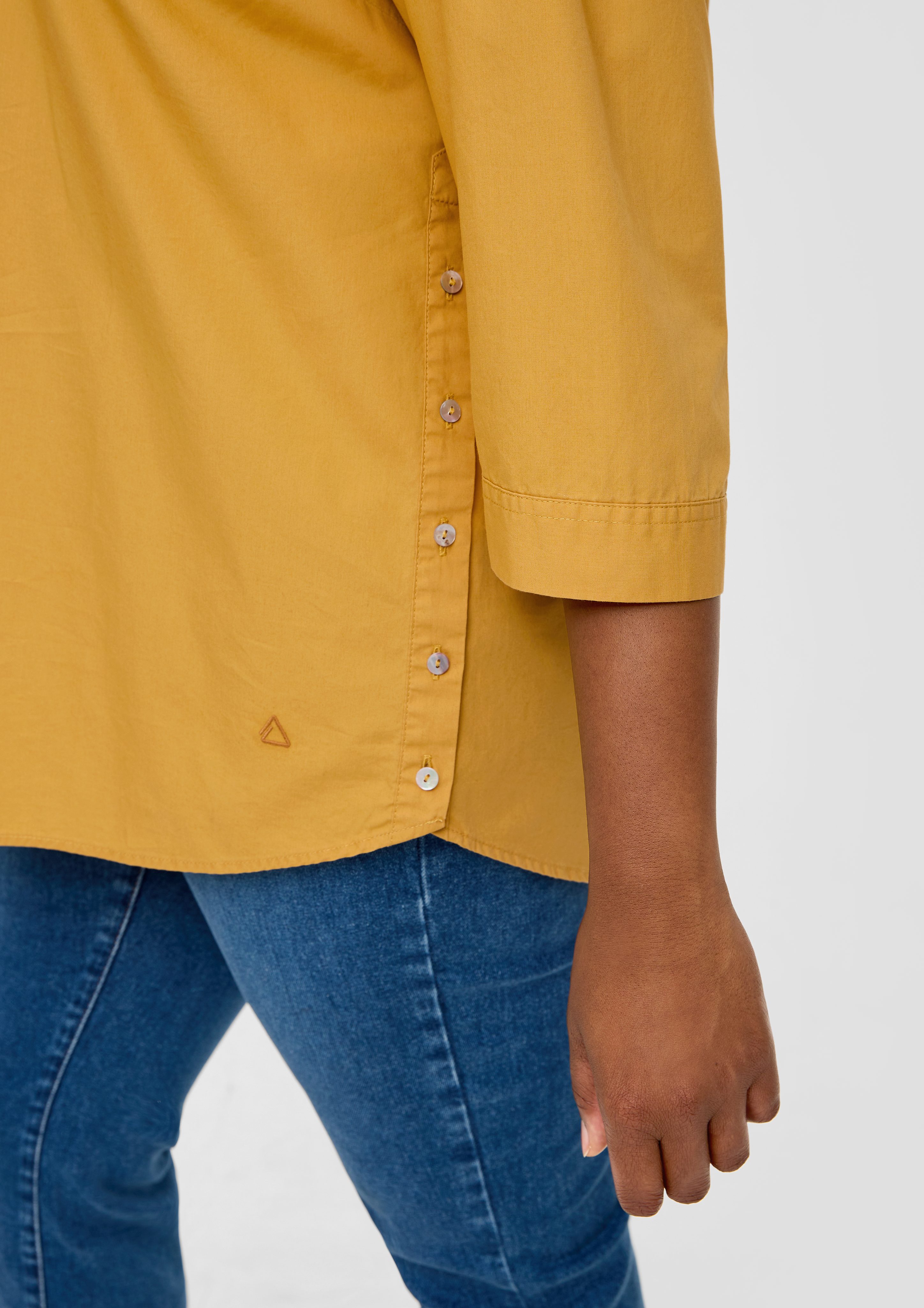 TRIANGLE Langarmbluse Bluse mit aufknöpfbarem Saum günstig online kaufen
