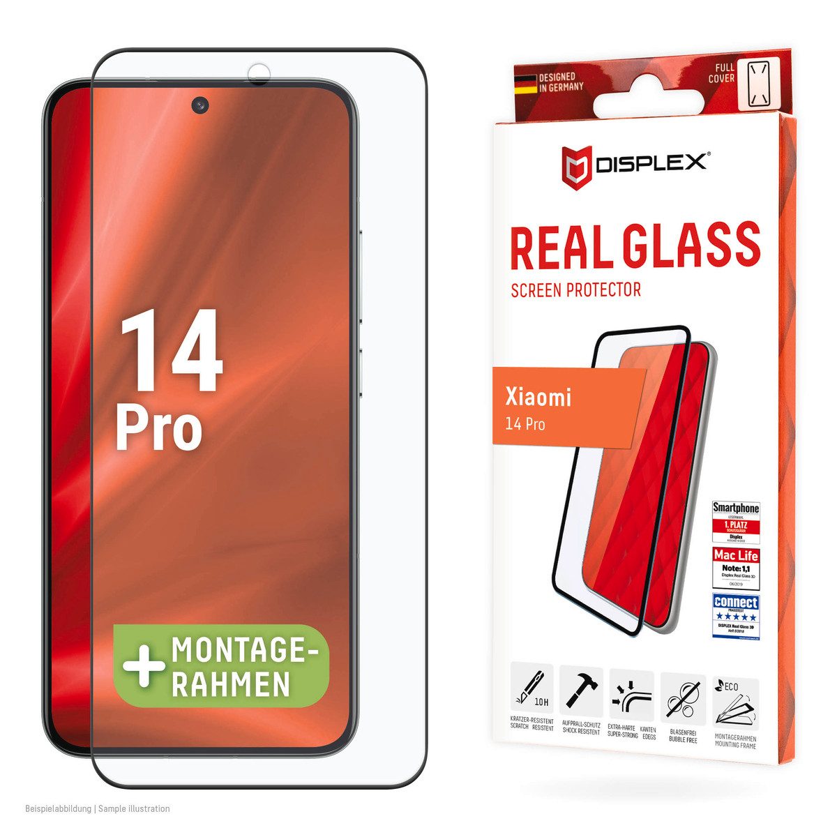 Displex Displayschutzglas Real Glass 3D, vollständige Abdeckung