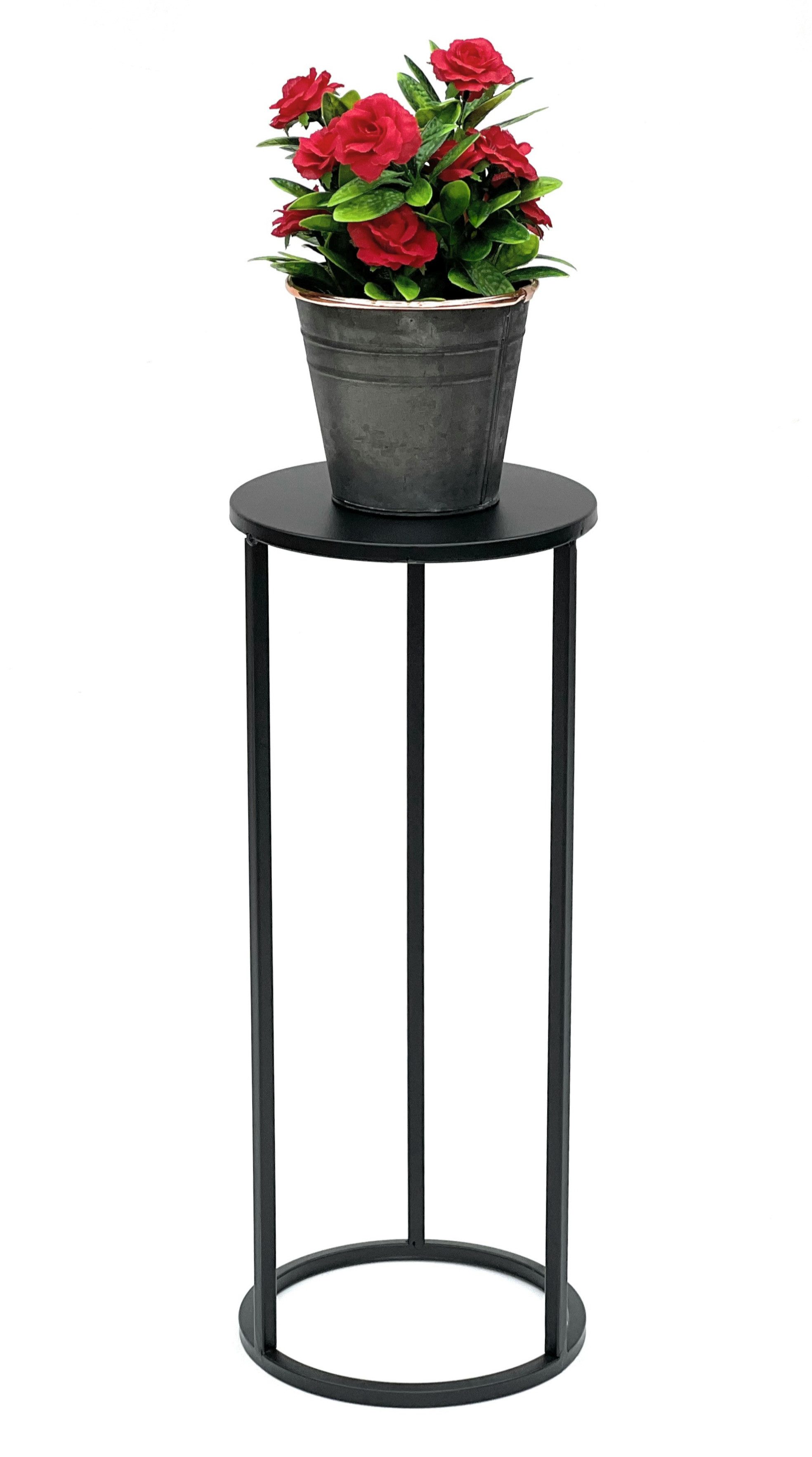 DanDiBo Blumenhocker Metall Schwarz Rund 70-50 cm Blumenhocker Beistelltisch – Bild 5 von 5