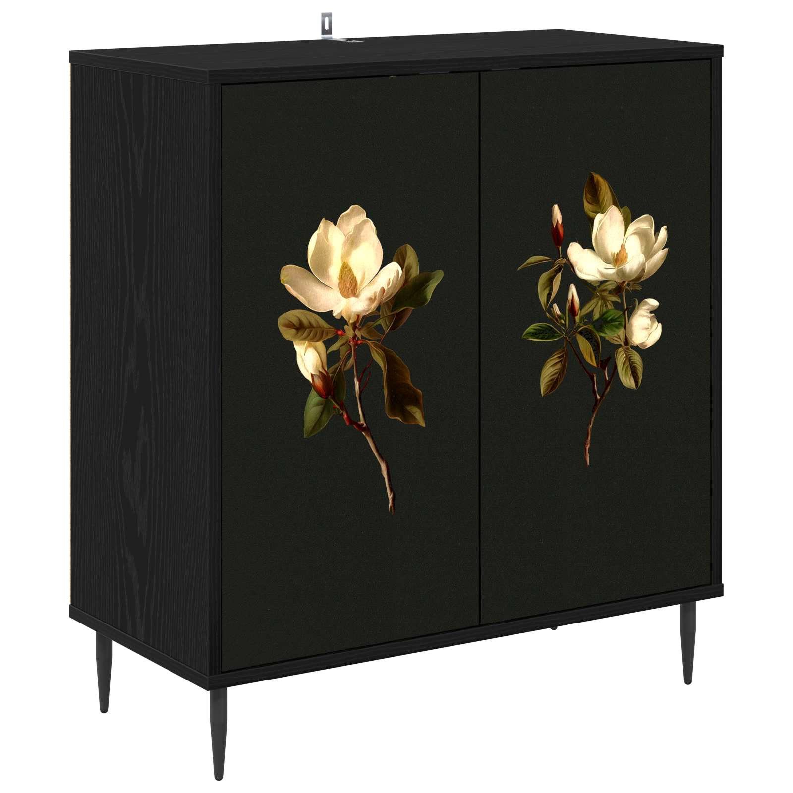 vidaXL Sideboard Sideboard BREMEN Schwarz Eichen-Optik 69 x 33 x 76 cm (1 St)