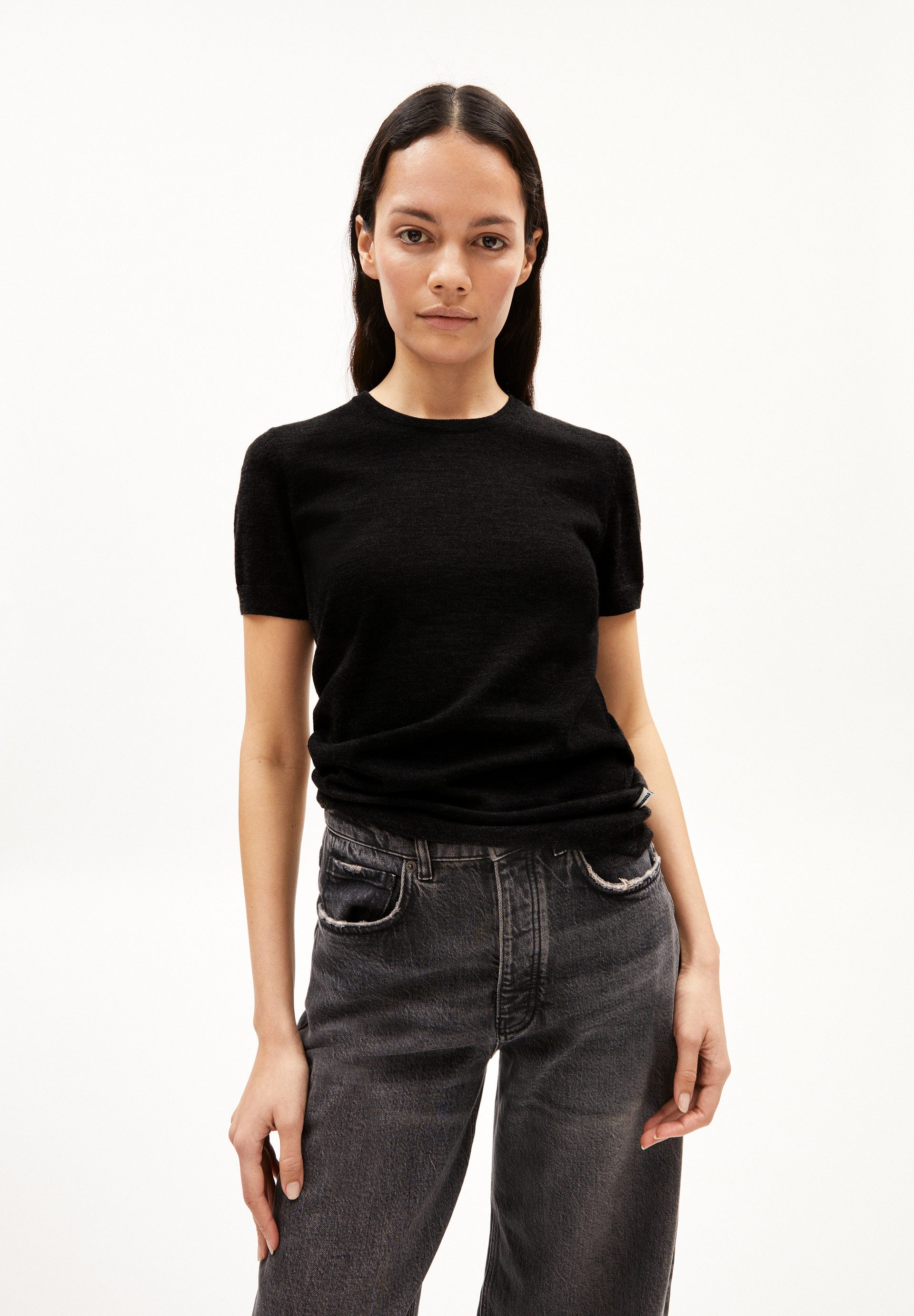 Armedangels T-Shirt GUILIAA MERINO Strickshirt aus Merino-Wolle Slim Fit