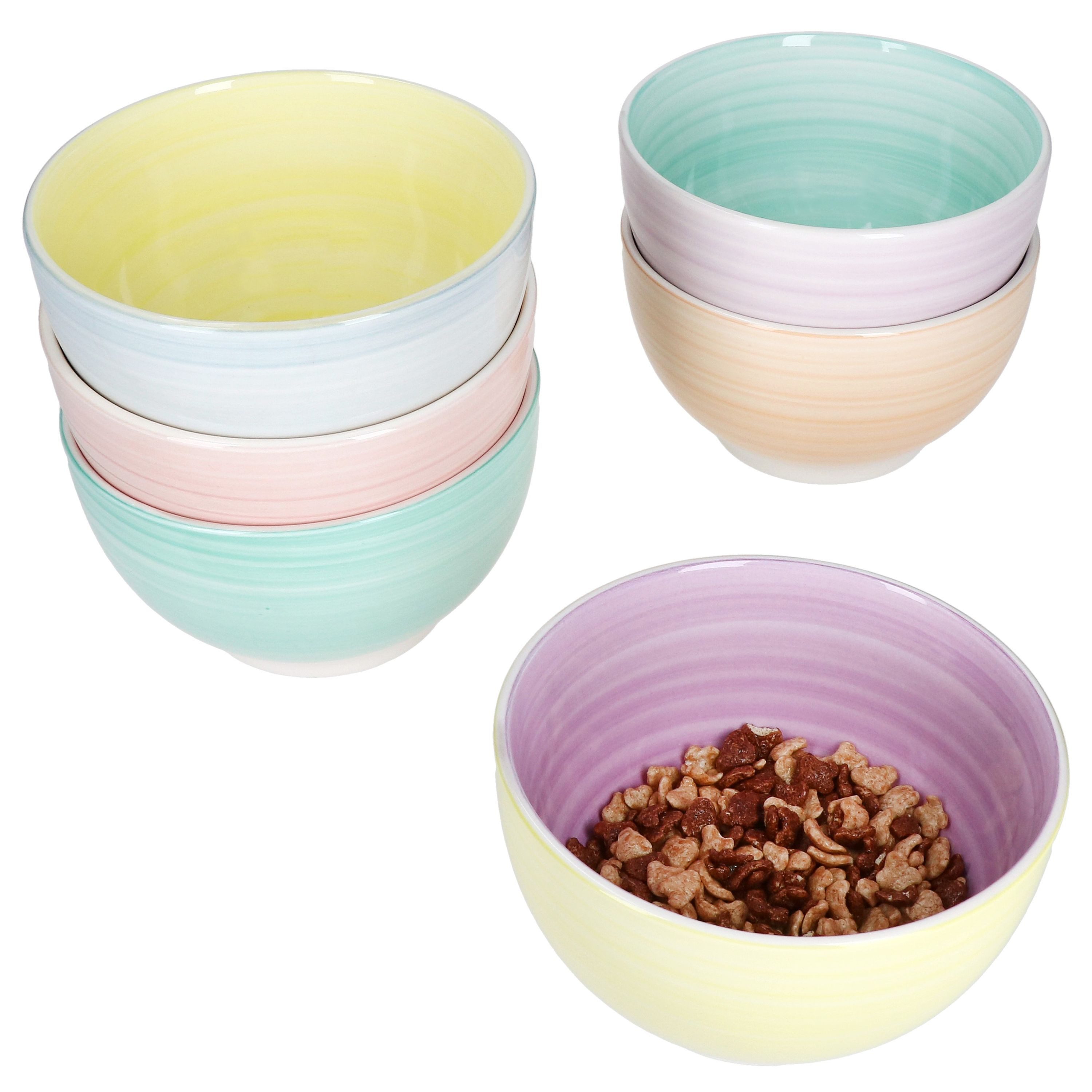 MamboCat Müslischale Pastello 6er Set Müsli-Schale Ø14cm 500ml bunte Pastell-Schüssel