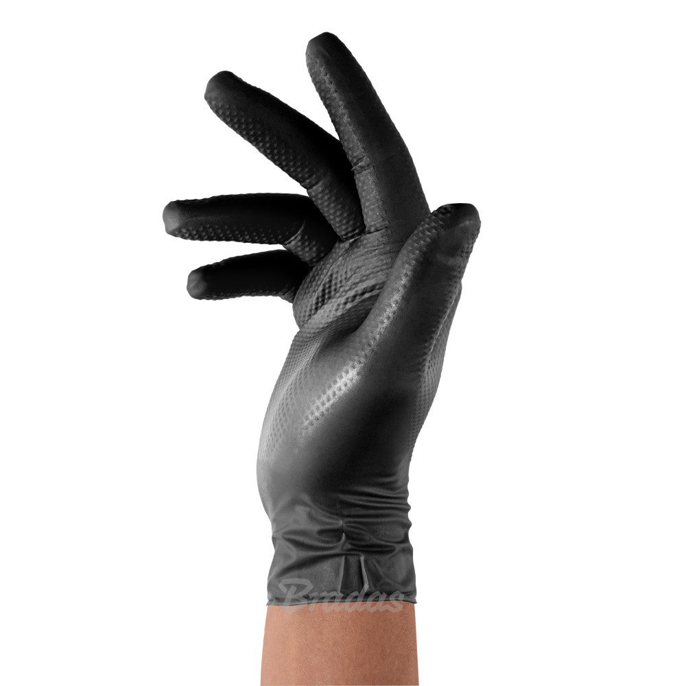 Bradas Boxhandschuhe Einweghandschuhe schwarz M 7-8 Schutzhandschuhe Werkstatt Garten