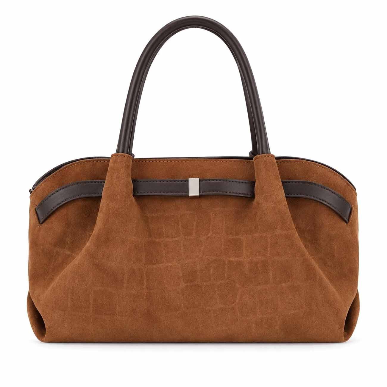 ITALYSHOP24 Schultertasche Damen Tasche Tote Bag Krokoprägung Handtasche Wildleder Optik Mini Bag, Samt Umhängetasche Bodybag Crossbody Damentasche Cross Over Business