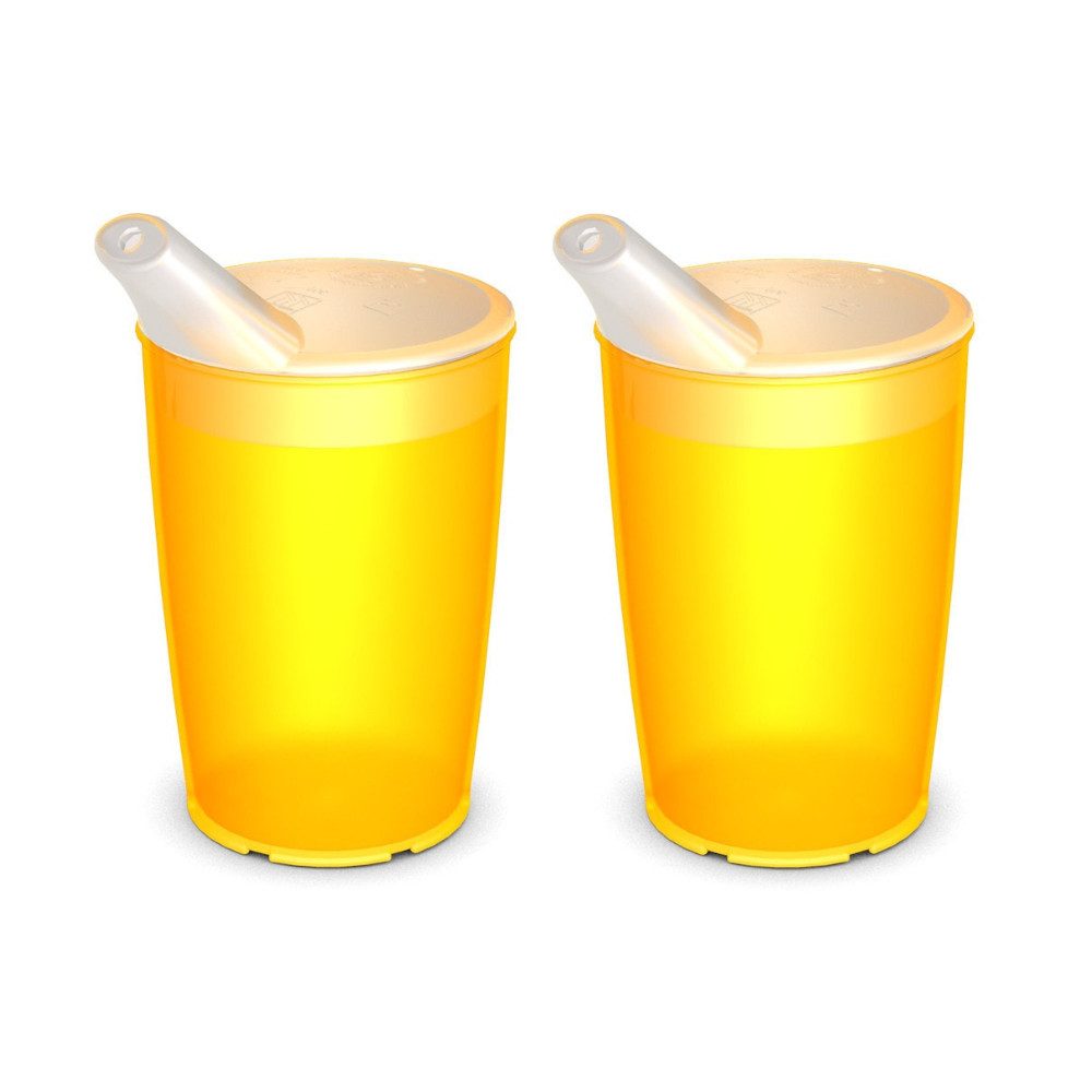 Ornamin Schnabelbecher 2x Pflegebecher mit Schnabelaufsatz/Trinkaufsatz, 2-teilig l BPA-frei l bruchstabil l Made in Germany