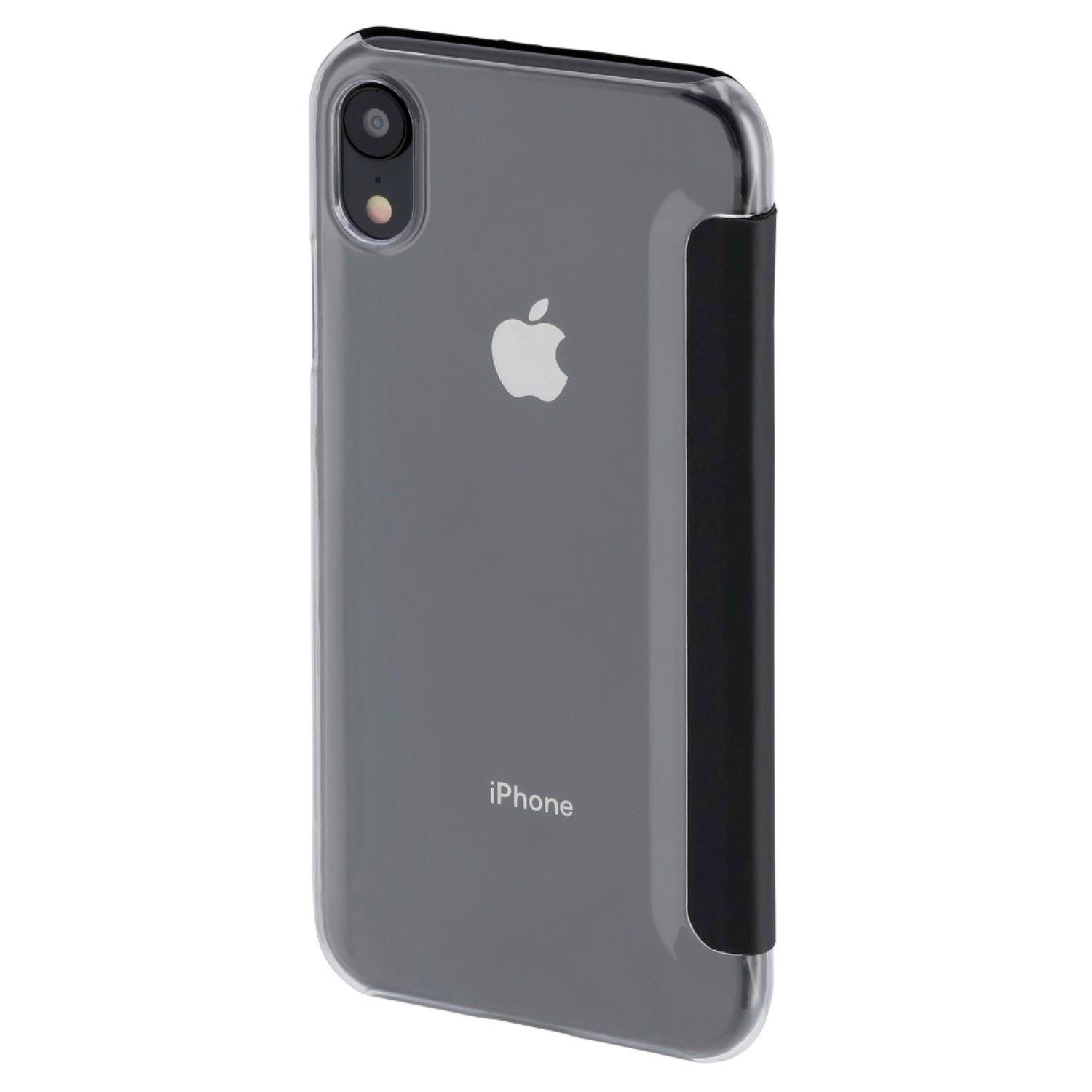 Hama Handyhülle Booklet Clear Klapp-Tasche Schutz-Hülle, Case Flip-Cover für Apple iPhone XR 360° Schutz transparente Rückseite