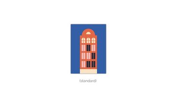 MOTIVISSO Poster Haus Rot/Blau - Dreamy Dutch Collection
