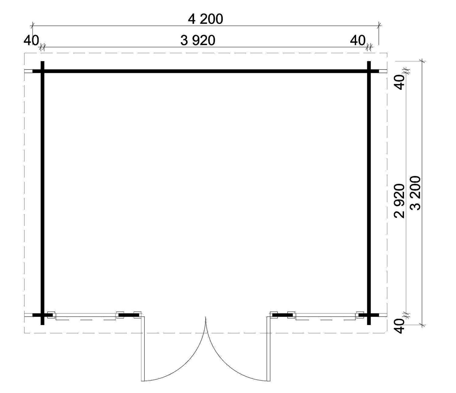 Alpholz Gartenhaus Atrium-F, BxT: 440x34...