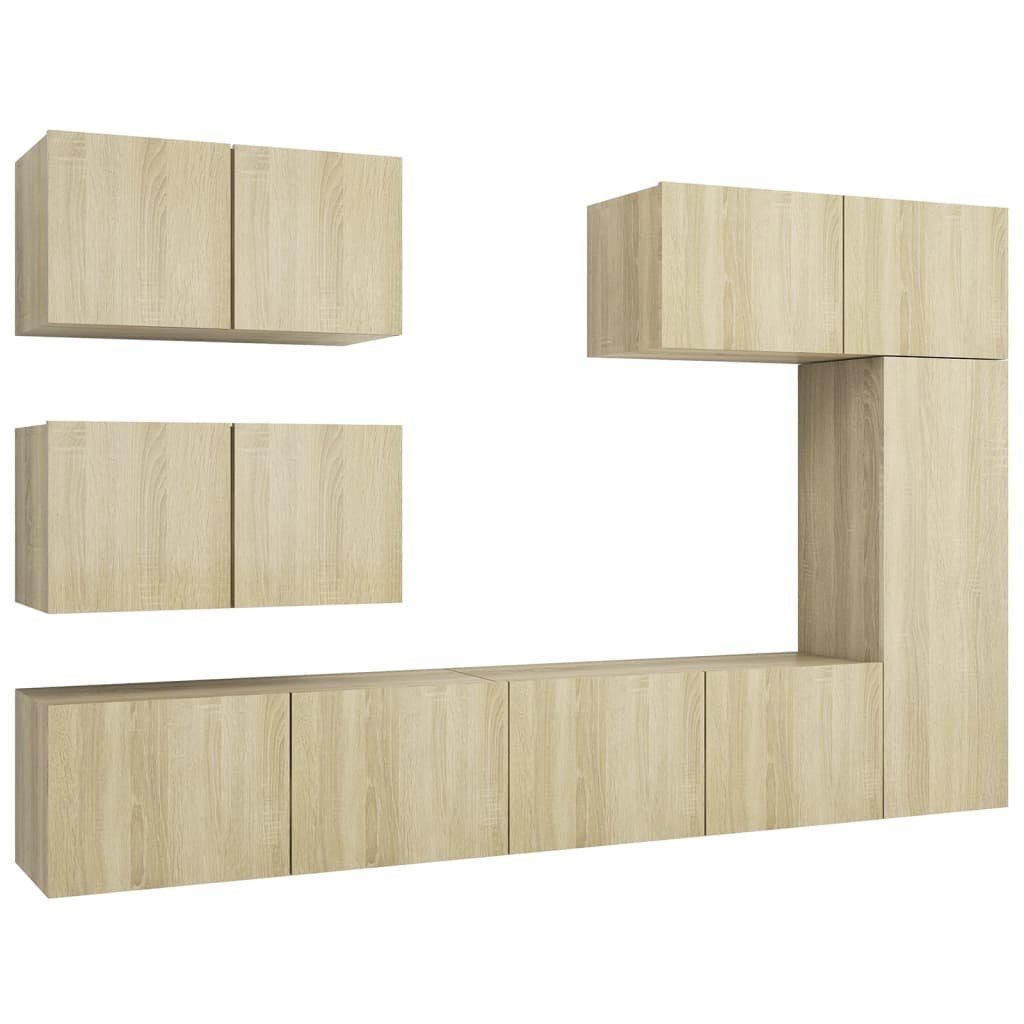 Holzwerkstoff TV-Schrank-Set TV-Schrank furnicato Sonoma-Eiche 6-tlg.