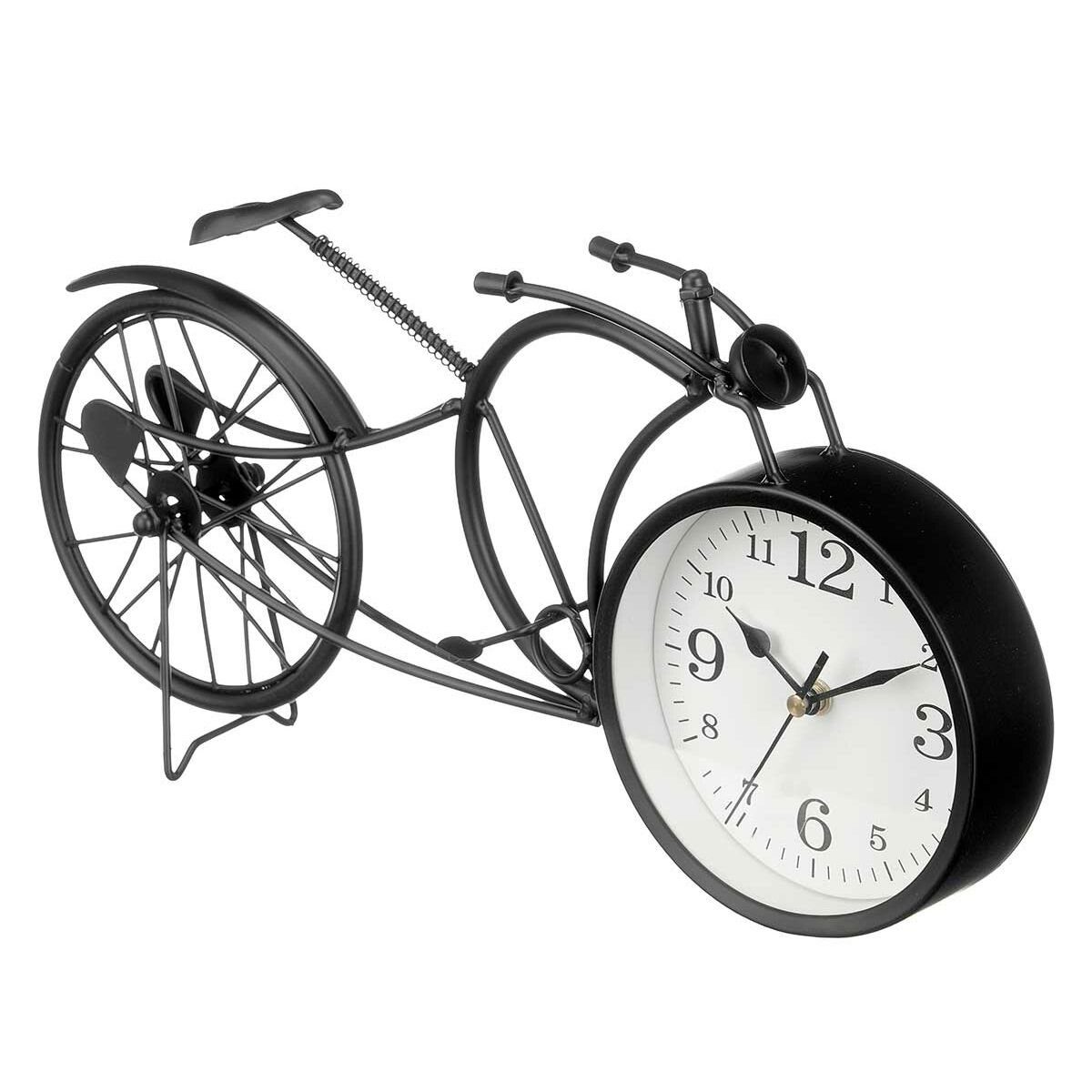 Gift x Uhr 19,5 7 Rund x Decor cm Fahrrad Schwarz Stück 40 4 Tischuhr Metall