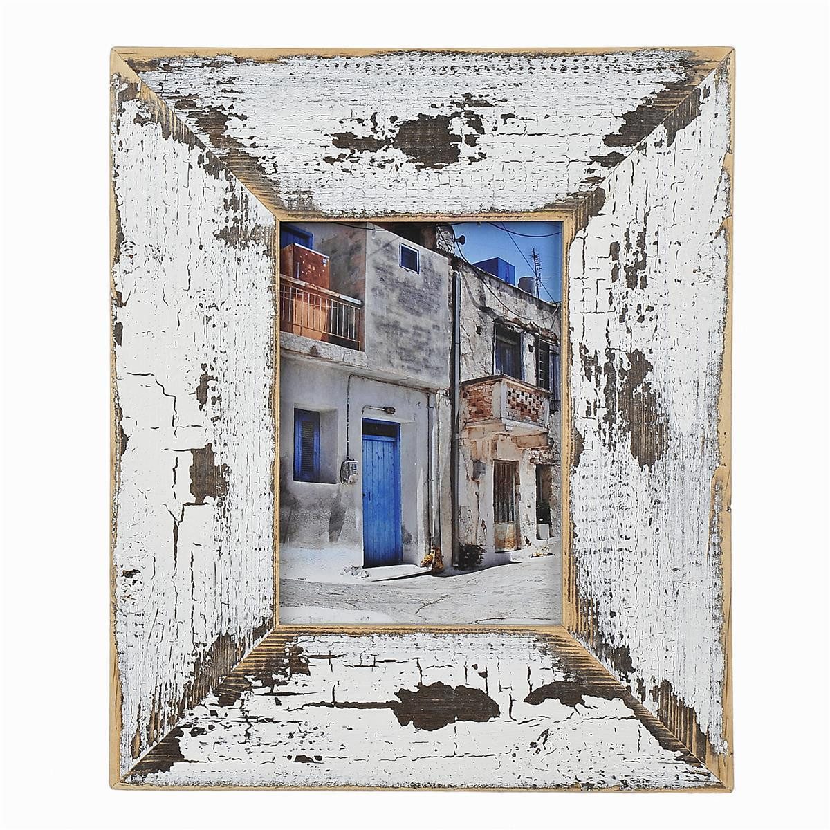 Mein Landhaus Bilderrahmen Landhaus Bilderrahmen Alt-Holz Weiß/Schwarz 7 cm