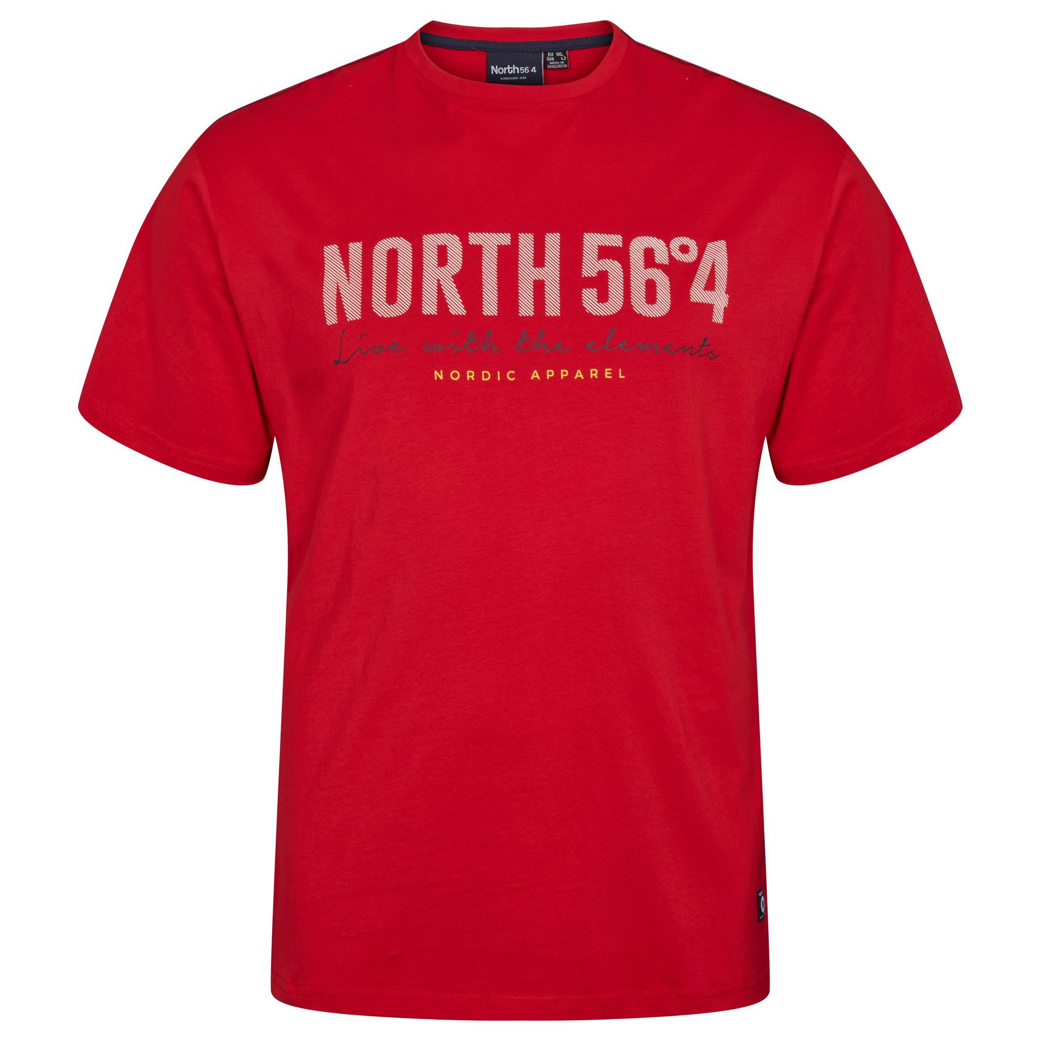 T-Shirt North 56°4 Basic T-Shirt in XXL Größen, rot